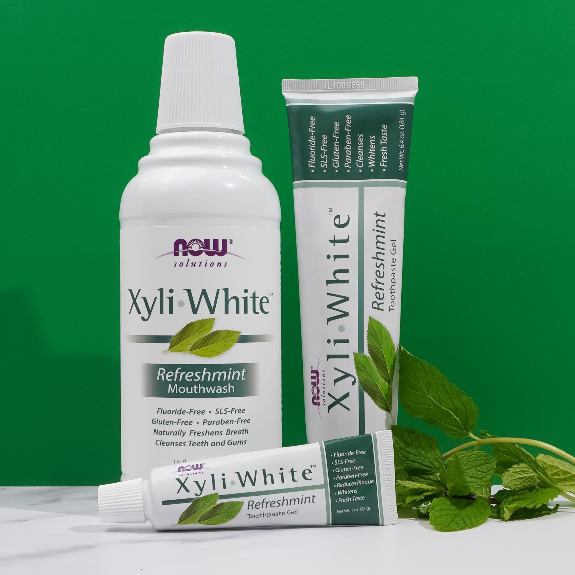 NOW Foods Solutions, Xyliwhite™ Toothpaste Gel, Refreshmint, Cleanses and Whitens, Fresh Taste, 6.4-Ounce - Image 5