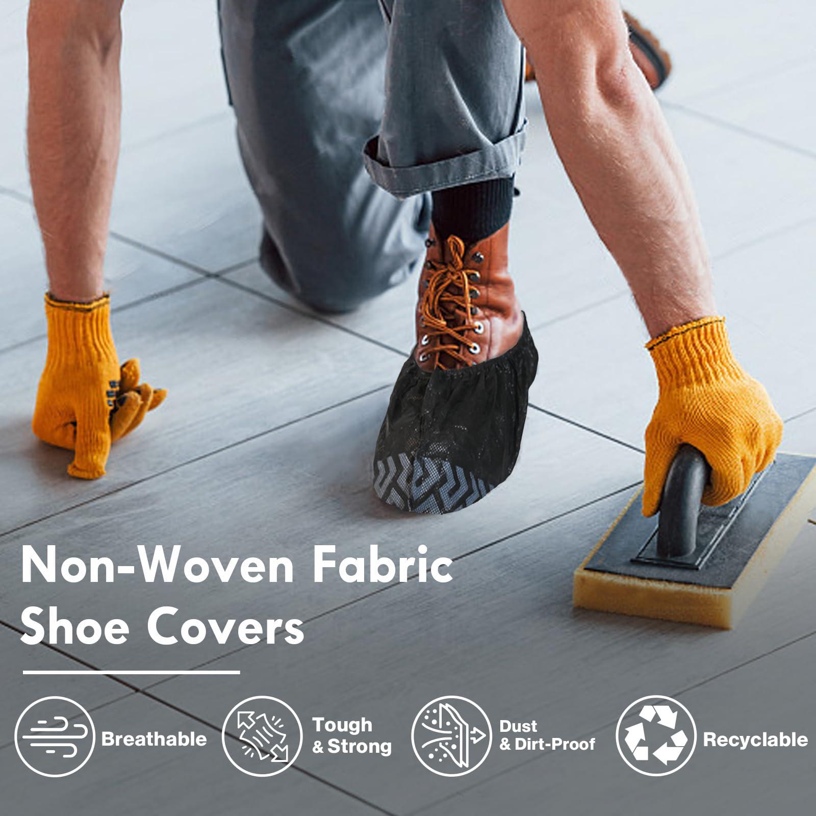 Recycable Shoe Covers Disposable - Black Shoe Covers for Indoors,50Pcs Booties for Shoe cover,Fits Up To 11 US Men and 13 US Women Size,Recyclable Non-Woven Fabric - Image 6