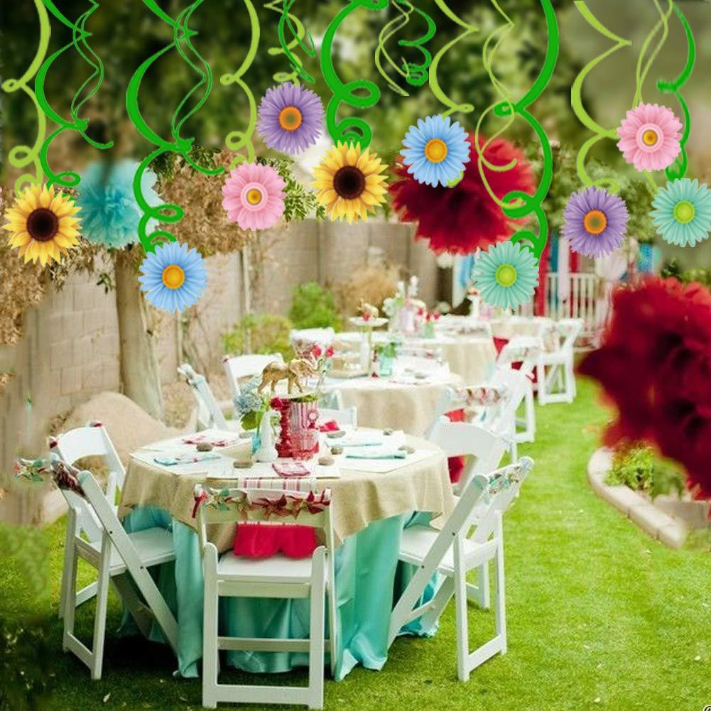 30Ct Summer Spring Sun Flower Hanging Swirl Decorations,Themed Birthday Party,Party Supplies,Ceiling Decorations for Girls,Boys,Kids, Bedroom,Classroom,Baby Shower - Image 2