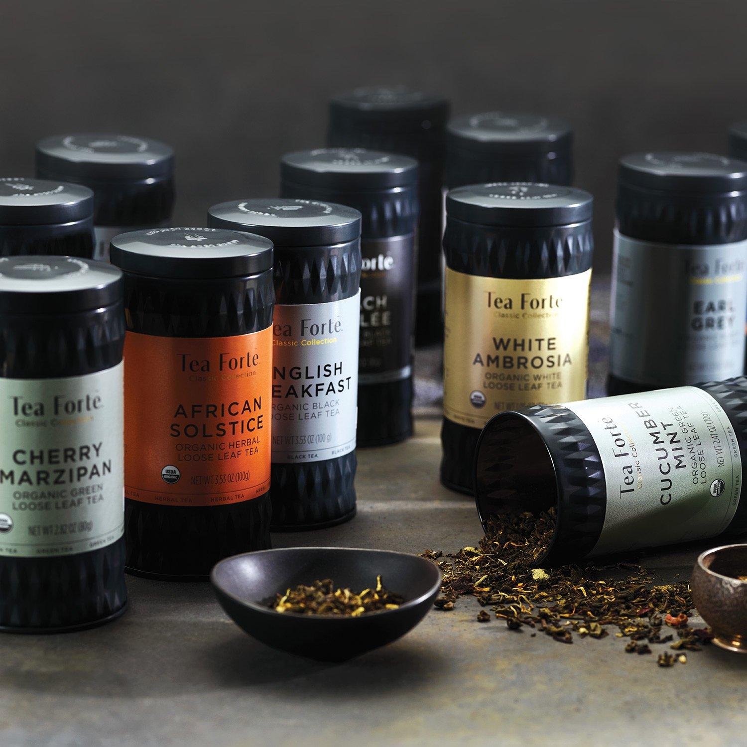 Tea Forte Earl Grey Premium Organic Loose Leaf Caffeinated Black Tea Blend Canister, Makes 35-50 Cups - Image 6