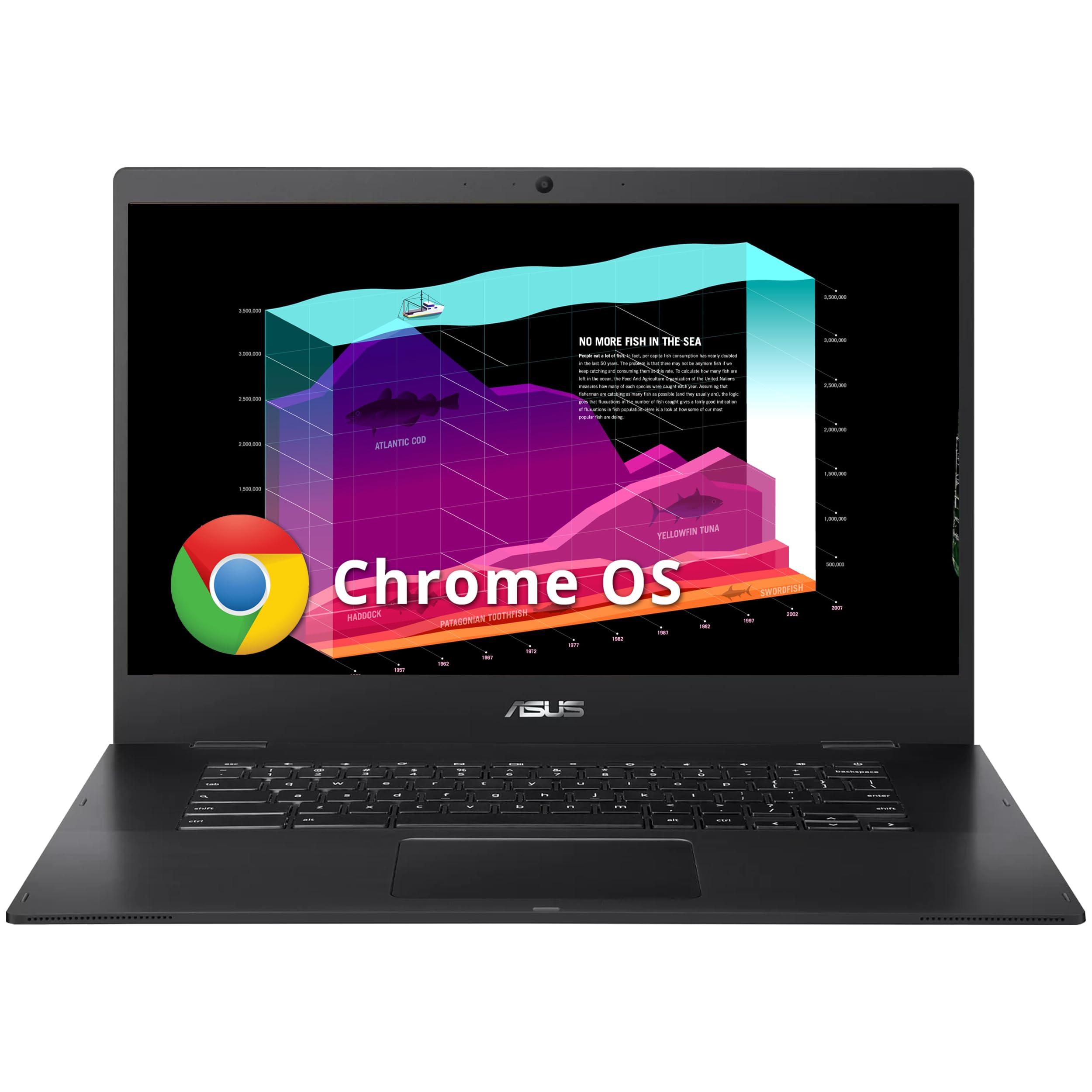 ASUS Chromebook CX1500 15.6" FHD Laptop, Intel Celeron N3350 Processor, 4GB RAM, 64GB eMMC, Intel HD Graphics, 720P HD Webcam, Wi-Fi, Bluetooth, Chrome OS, Black (Renewed)