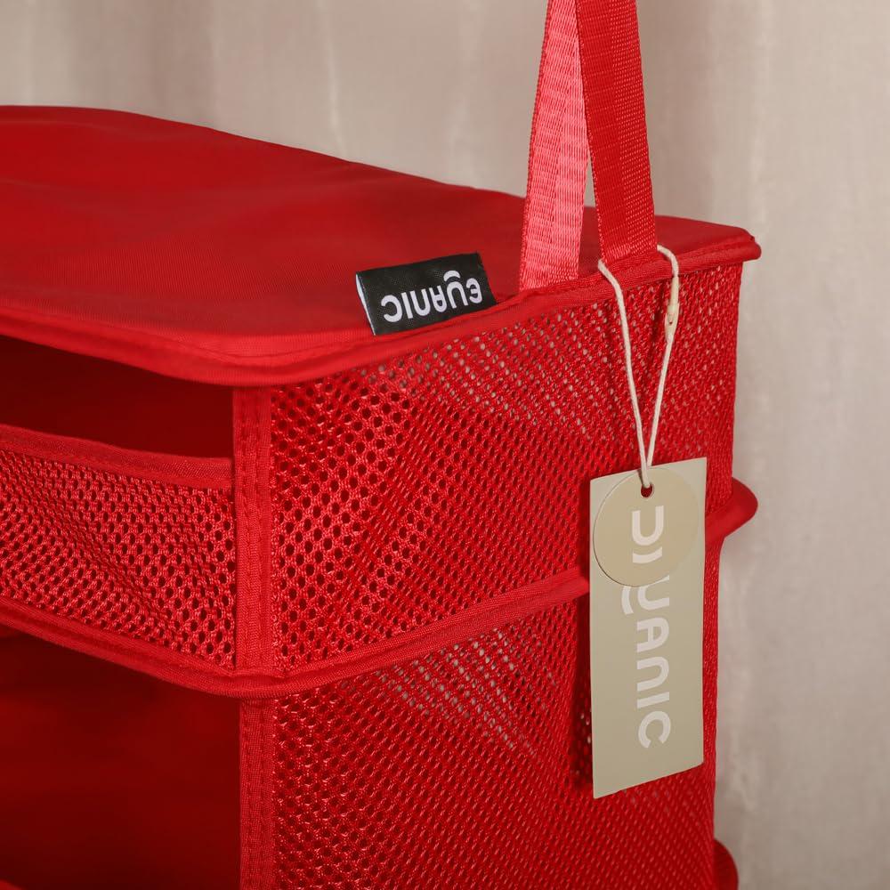 Eyanic Portable Hanging Packing Cubes For Travel, Hanging Travel Shelves, Luggage Organizer For Carry On, Travel Hack, Packing Organizers, Closet Storage, Closet Organizer, Laundry Storage (Red) - Image 4