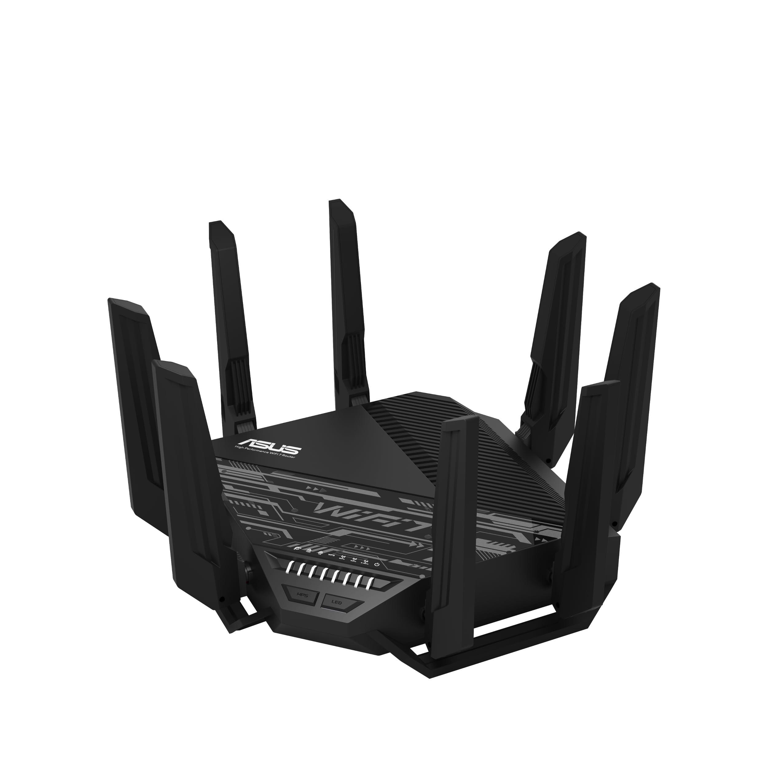 ASUS RT-BE96U BE19000 802.11BE Tri-Band Performance WiFi 7 Extendable Router with 6GHz support, Dual 10G Port, 320Mhz, lifetime internet security , MLO, Multi-RU puncturing , AiMesh Support