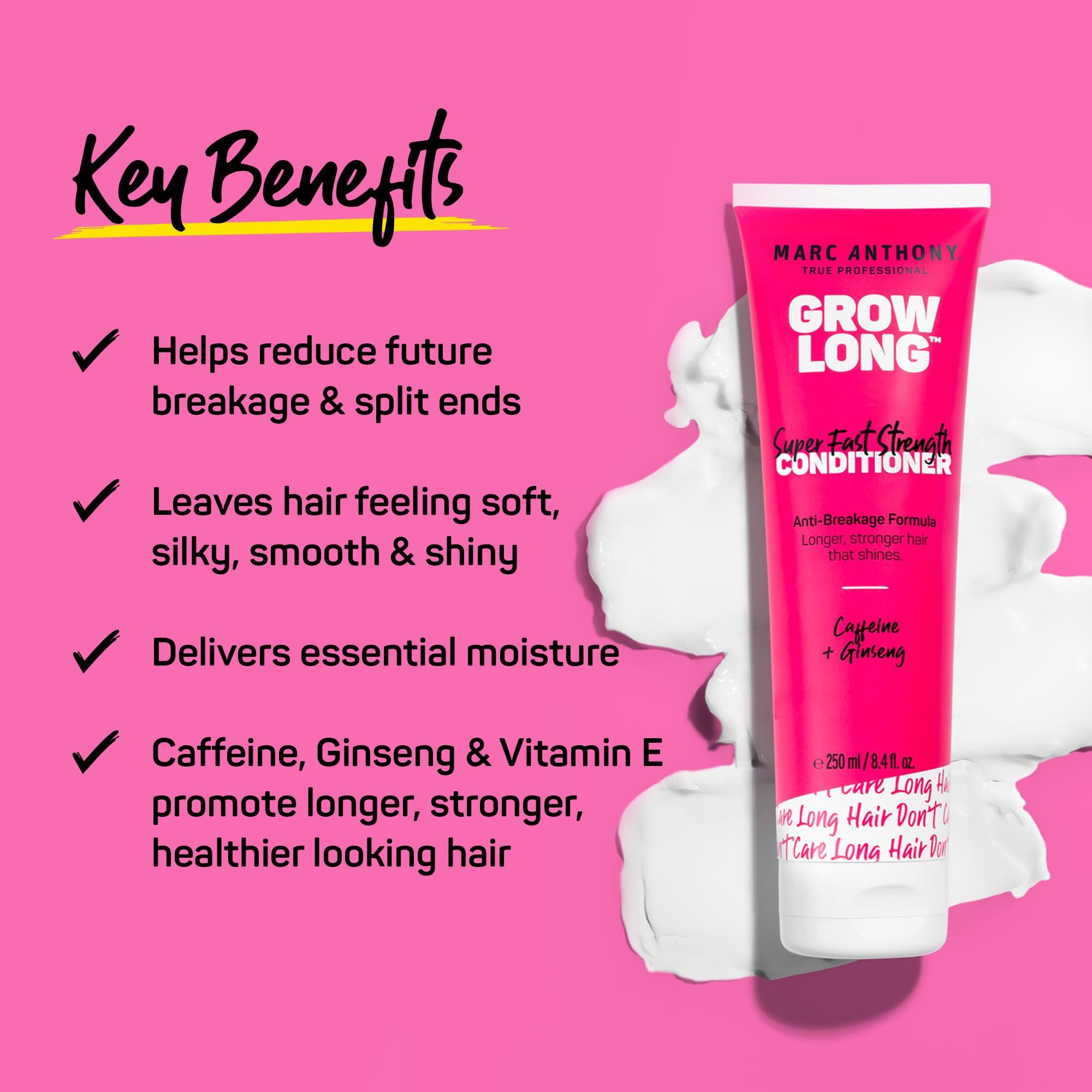 Marc Anthony Strengthening Conditioner, Grow Long - Anti-Frizz, Anti-Breakage & Nourishing Formula For Split Ends, & Hair Growth - Biotin, Vitamin E, Caffeine & Ginseng for Dry & Damaged Hair - Image 3