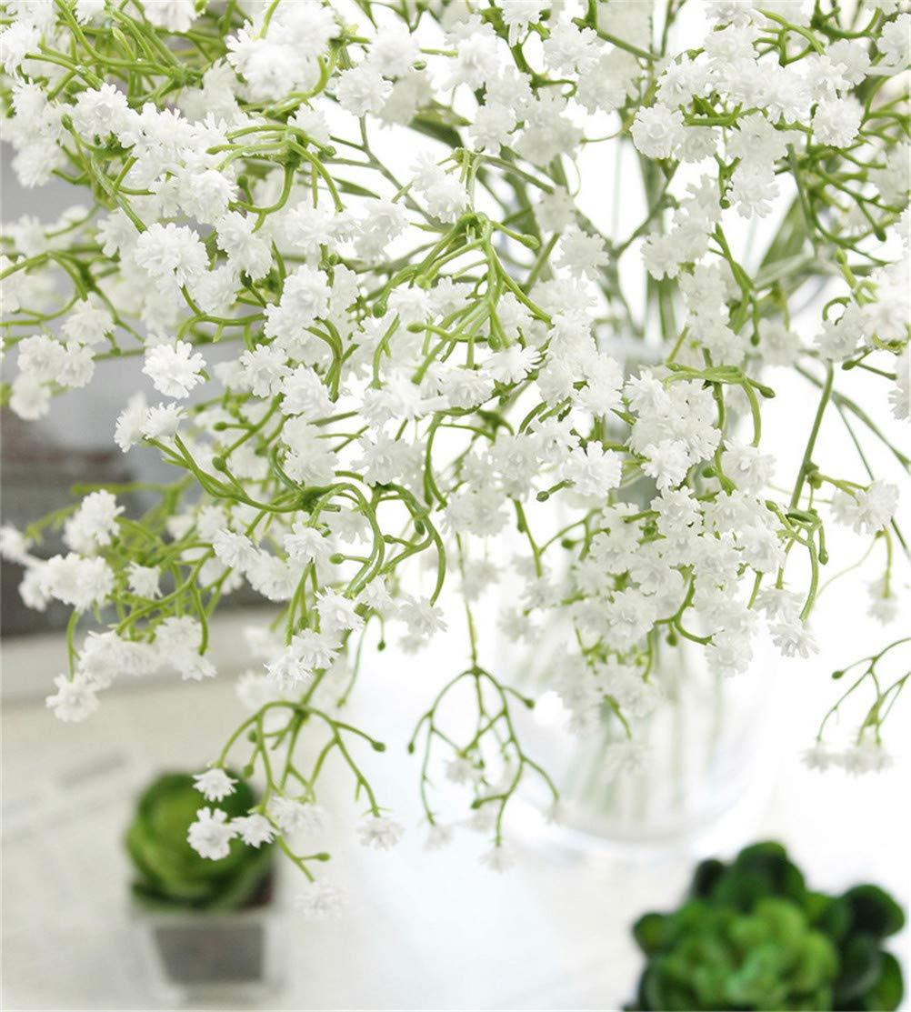 Gumolutin 9 Pack Real Touch Artificial Baby's Breath Flowers - 21" Bendable Stems for Wedding Bouquets, Home Centerpieces & Outdoor Decor (Waterproof, Dustproof, White) - Image 4