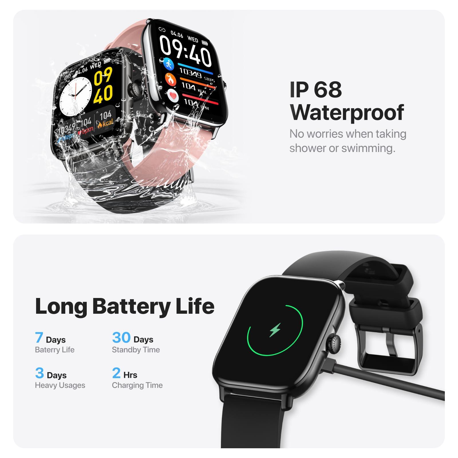 Dainlin Smart Watch,1.91" Smartwatch for Men Women (Answer/Make Call),Fitness Tracker with 116 Sport Modes,IP68 Waterproof,Heart Rate/Sleep/Monitor,Long Battery Life,for iPhone & Android & Samsung - Image 6