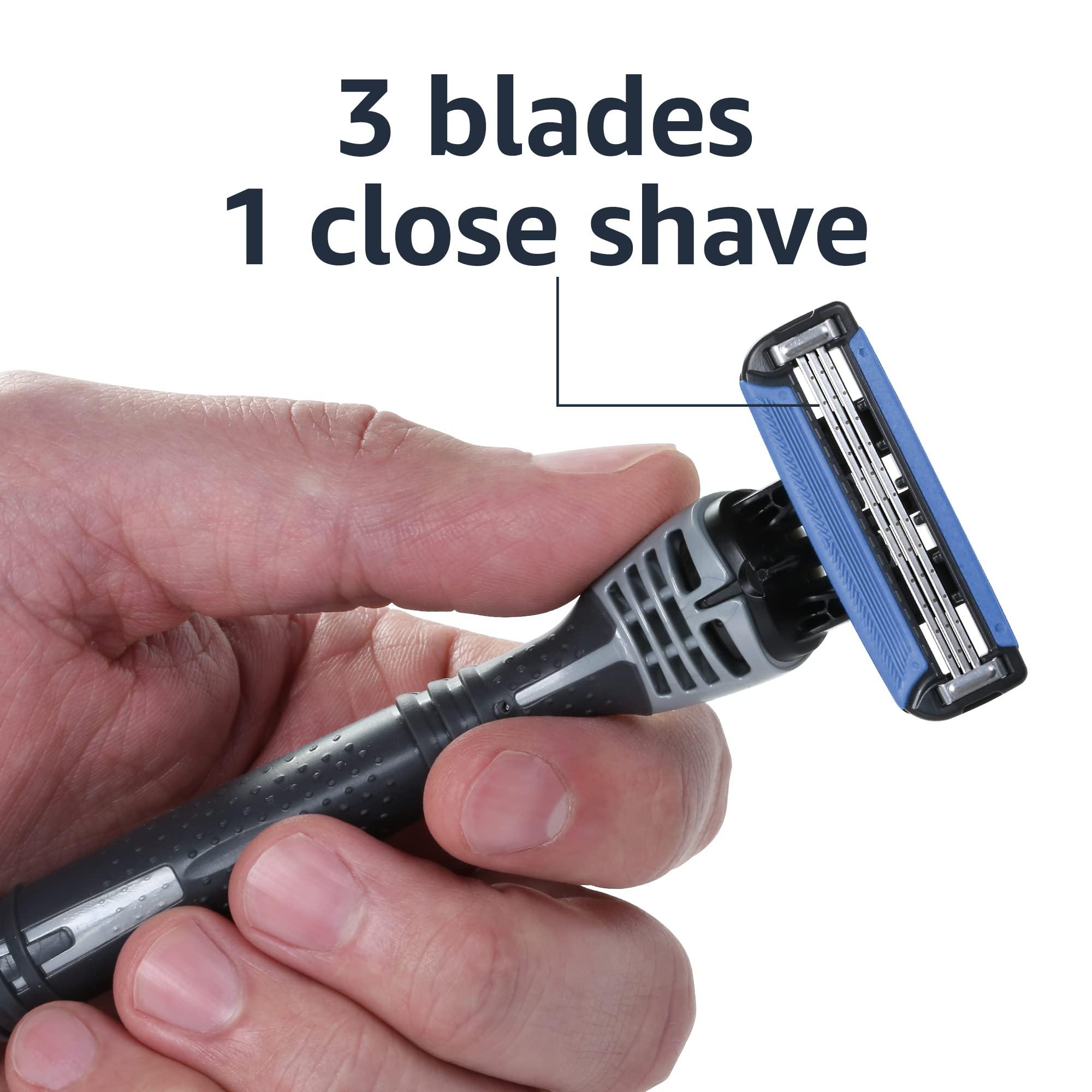 Amazon Basics 3-Blade Disposable Razors for Men, 6 Count, 2 Packs of 3 (Previously Solimo) - Image 8