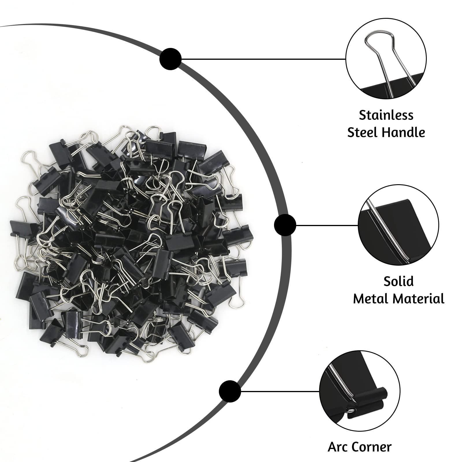 120 Pack Mini Binder Clips, Black Binder Clips, Small Paper Clips 15mm 5/8 Inch. Micro Size Office Clips for Home School Office and Business. - Image 3