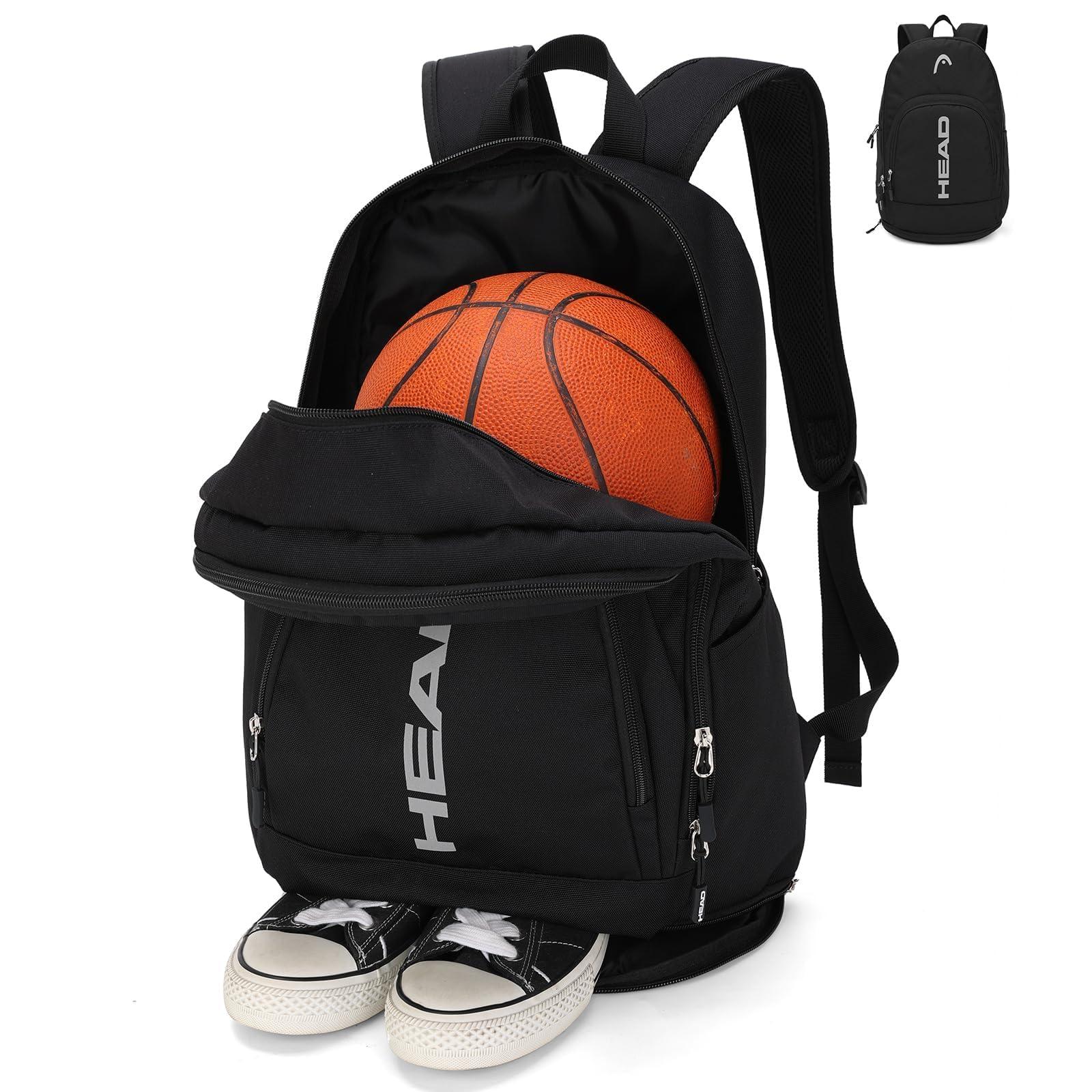 HEAD Waterproof Travel Backpack for Men, Lightweight 15.6 Inch Laptop Backpack with Shoes Compartment, Casual Daypack College Backpacks with 10 Pockets for Overnight/Sports Gym/Work/Fitness