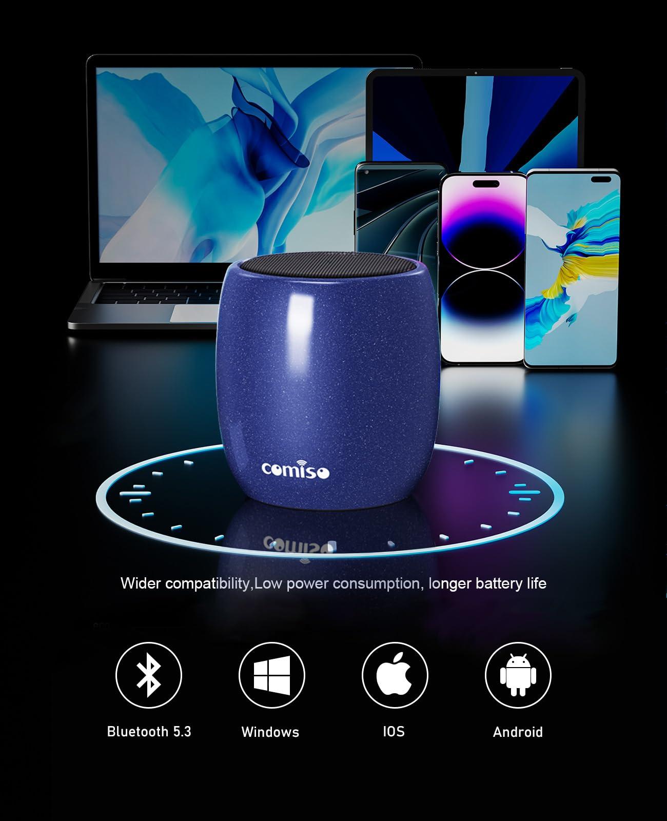 Small Speaker, Bluetooth Speaker with 360°HD Stereo Sound and Robust Bass, Mini Speakers with Hands-Free Call, IP67 Waterproof, Portable Speakers for Shower, Room, Car, Trip, Ideal Gift for Men, Women - Image 4