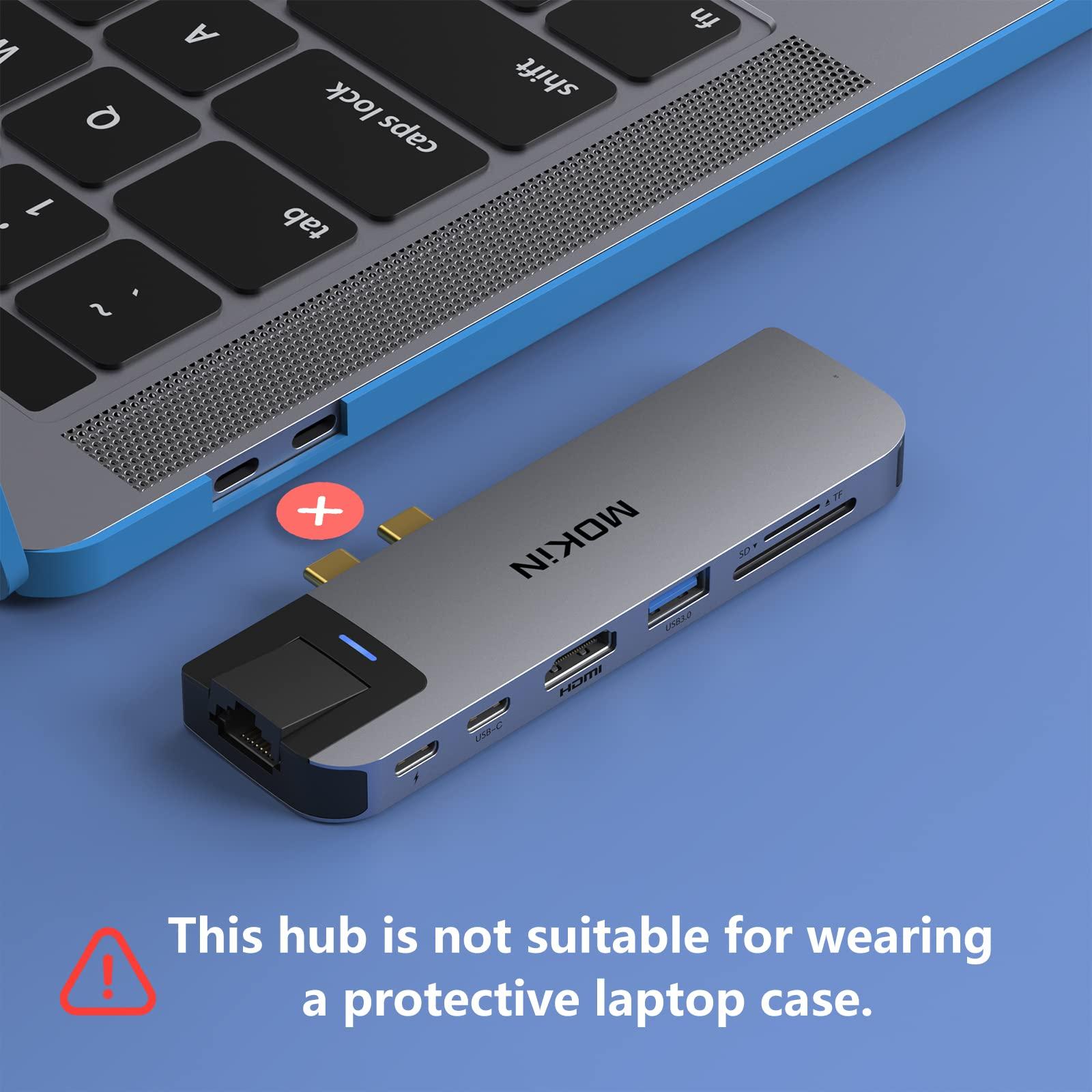 MOKiN USB C Multiport Adapter Hub Mac Dongle for MacBook Pro/Air with 4K HDMI Port, Gigabit ethernet, 2 USB, TF/SD Card Reader, USB-C 100W PD and Thunderbolt 3 - Image 6
