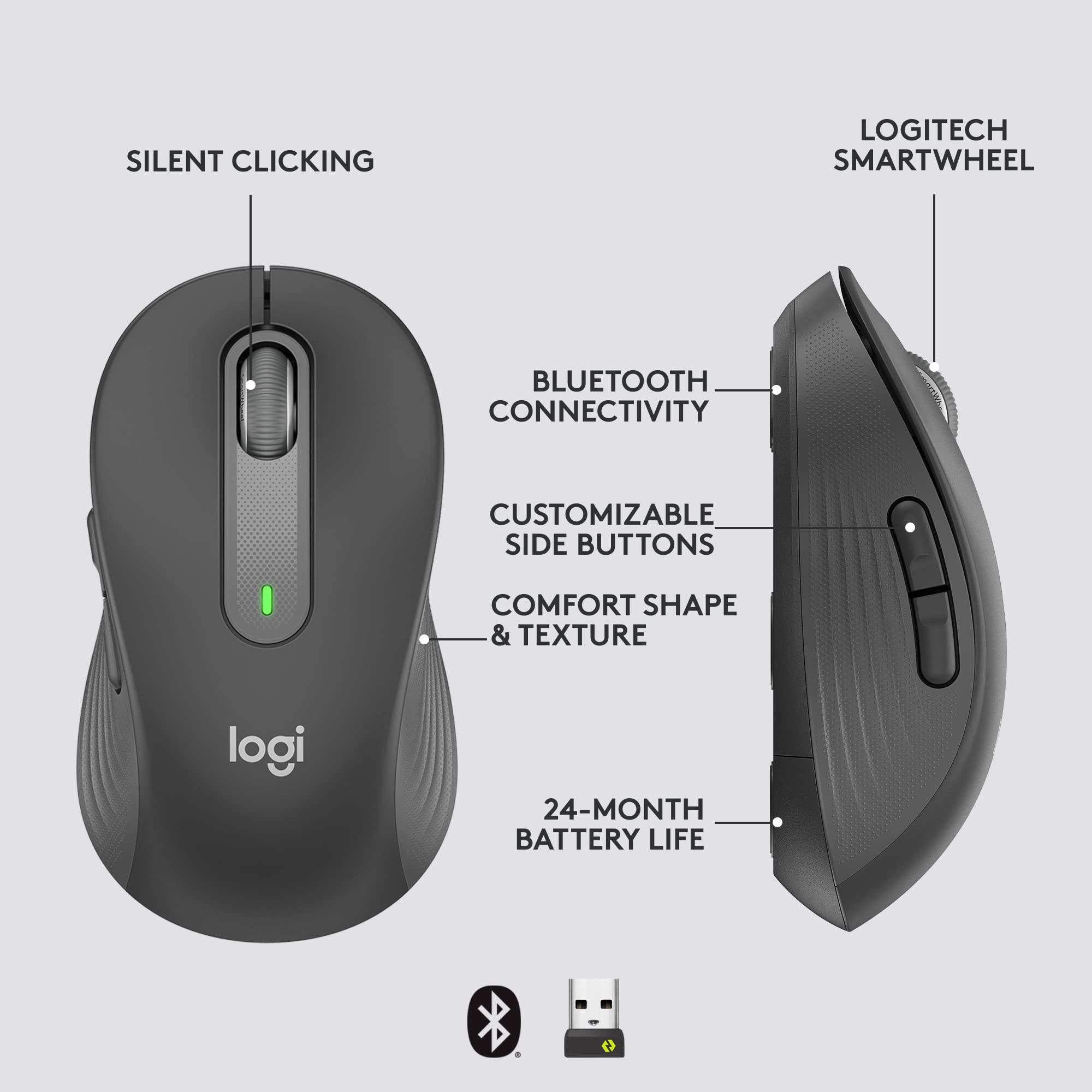Logitech Signature M650 for Business Wireless Mouse, for Small to Medium Sized Hands, Logi Bolt, Bluetooth, SmartWheel - Graphite - Image 6