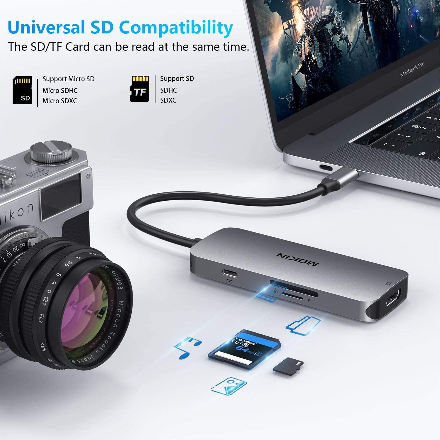 USB C Adapter for MacBook Pro/Air, MOKiN USB CHub, Mac Dongle, 7 in 1 Multiports USBC Hub to 3 USB 3.0, 4K HDMI, SD/TF Card Reader and 100W PD Adapters for Dell HP Lenovo Surface and More - Image 6