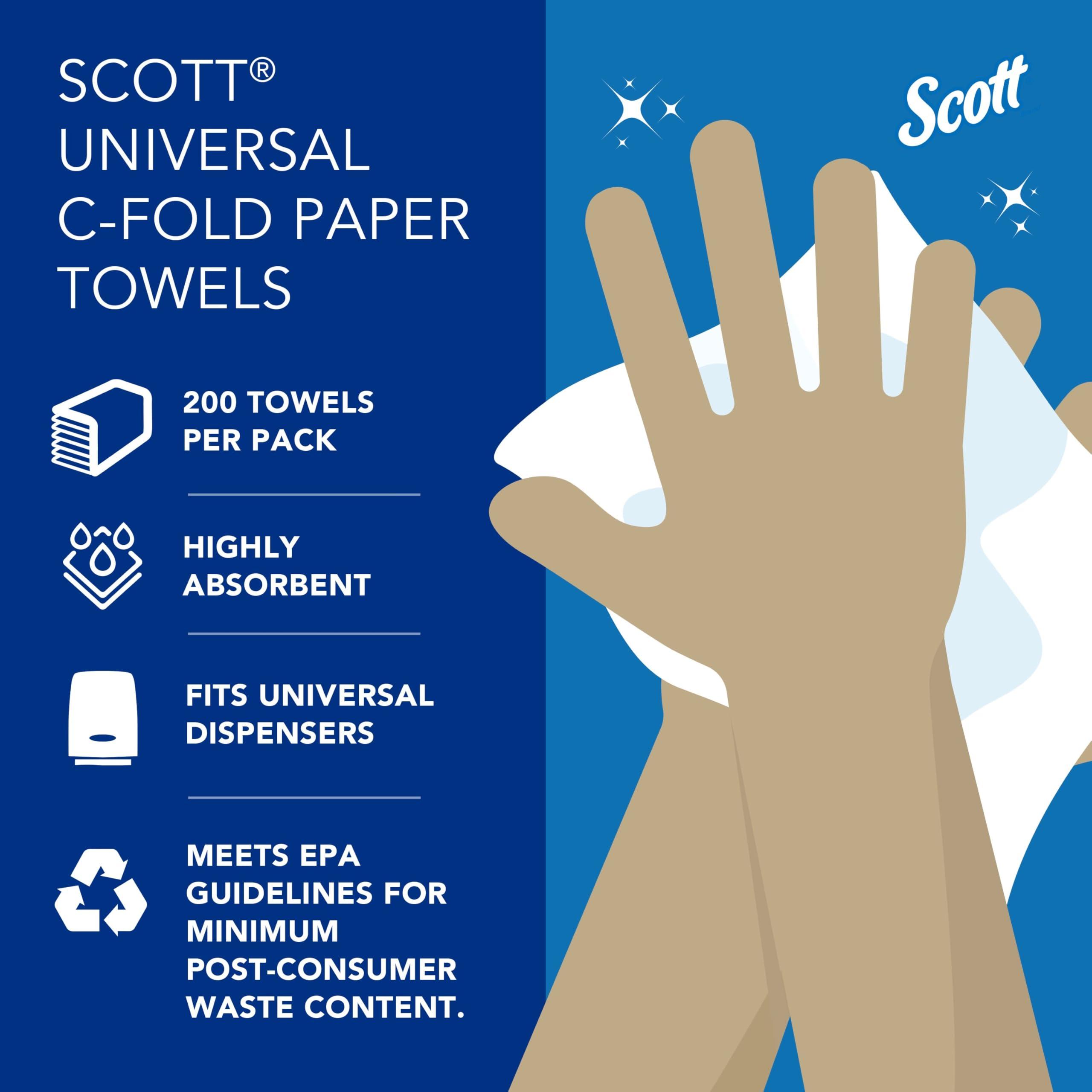 Scott Professional Essential C-Fold Folded Paper Towels, Bulk (01510), Fast-Drying Absorbency Pockets, 13.15"x10.125" Towel, White (200 Sheets/Pack, 12 Packs/Case, 2,400 Sheet Total) - Image 11