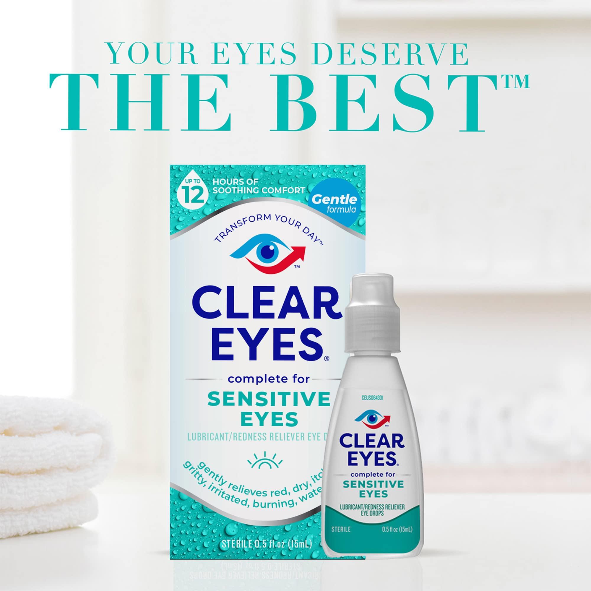 Clear Eyes for Sensitive Eyes, Redness Reliever Eye Drops, 0.5 oz - Image 6