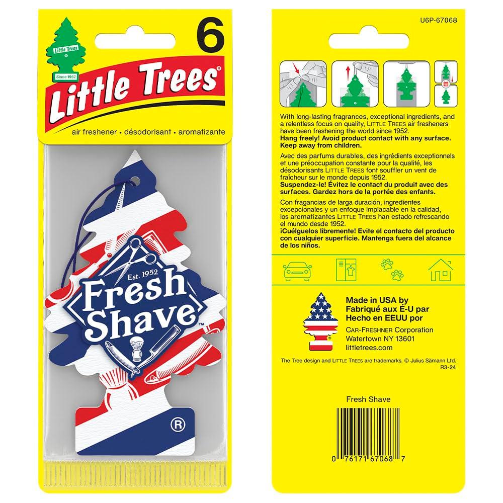 LITTLE TREES Air Fresheners Car Air Freshener. Hanging Tree Provides Long Lasting Scent for Auto or Home. Fresh Shave, 24 Air Fresheners - Image 3