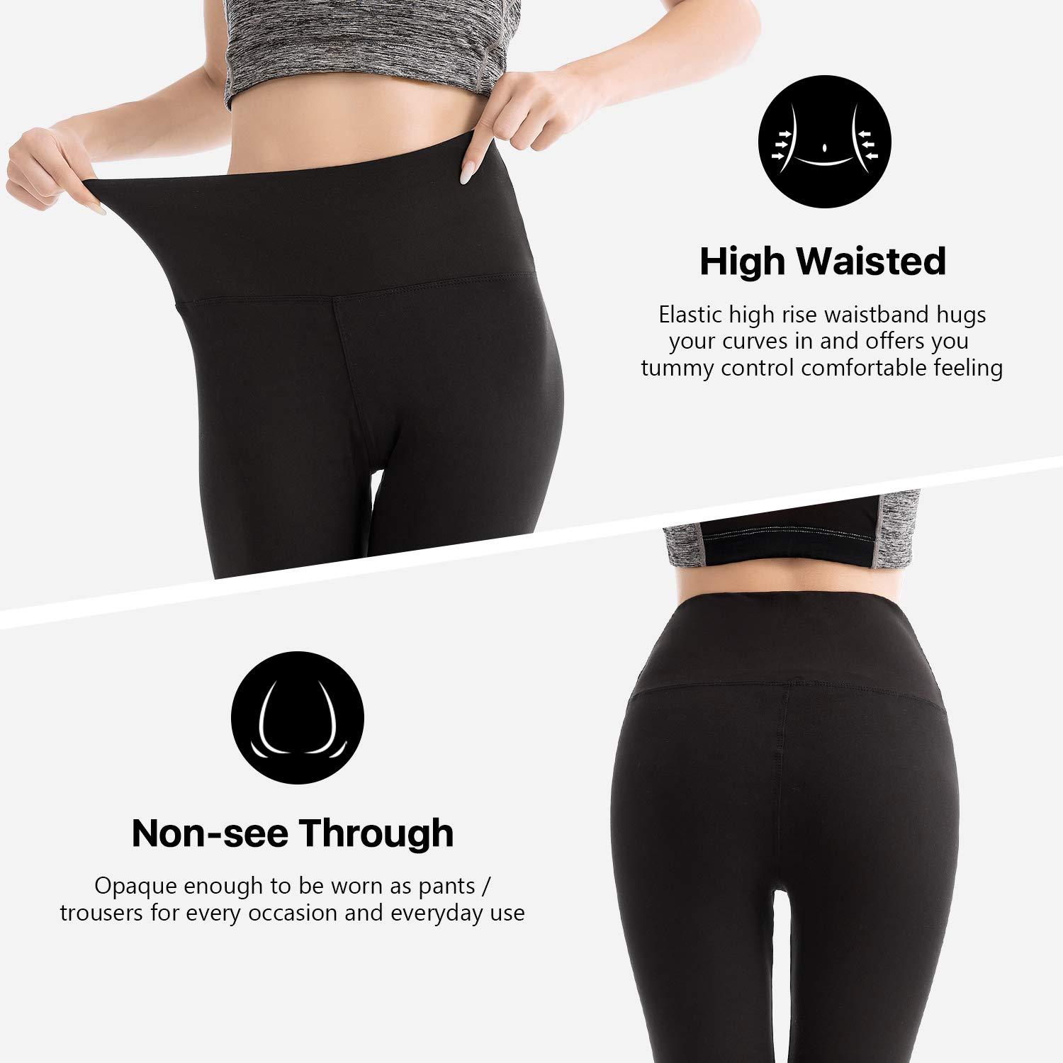 SINOPHANT High Waisted Leggings for Women - Full Length Capri Buttery Soft Yoga Pants for Workout Athletic - Image 3