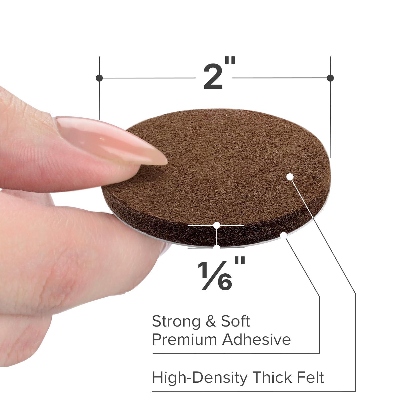 X-PROTECTOR Felt Furniture Pads - 24 PCS 2" - Felt Pads Floor Protectors - Chair Felt Pads - Felt Pads for Furniture Feet - Furniture Pads for Hardwood Floors - Protect Your Floors! (Brown, Round) - Image 2