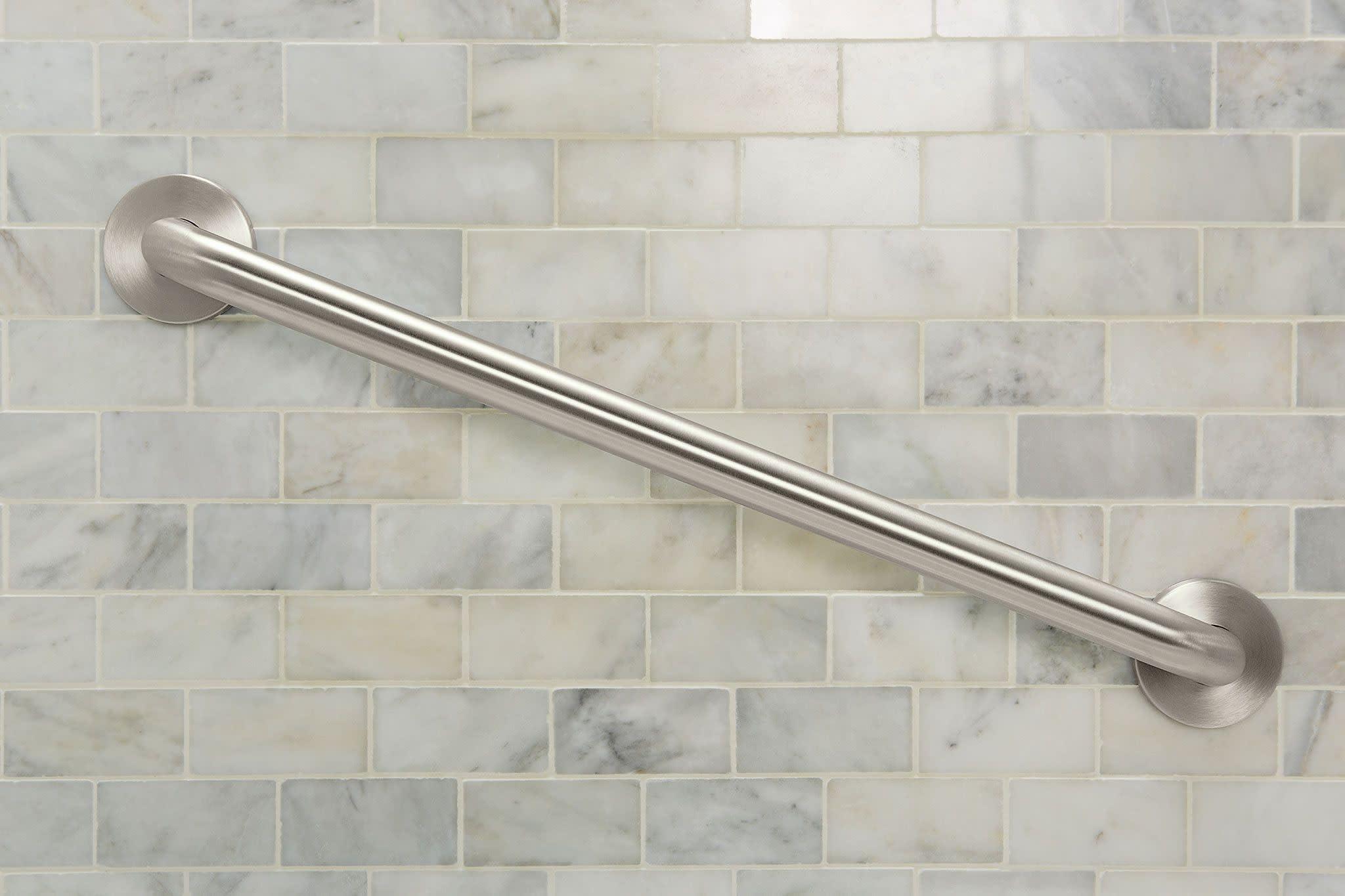 Moen Home Care Bathroom Safety 24 Inch Stainless Steel Handicap Grab Bar for Bathtub and Shower, Heavy Duty Handle, Elderly Assistance Product with Concealed Screws, 8724 - Image 2