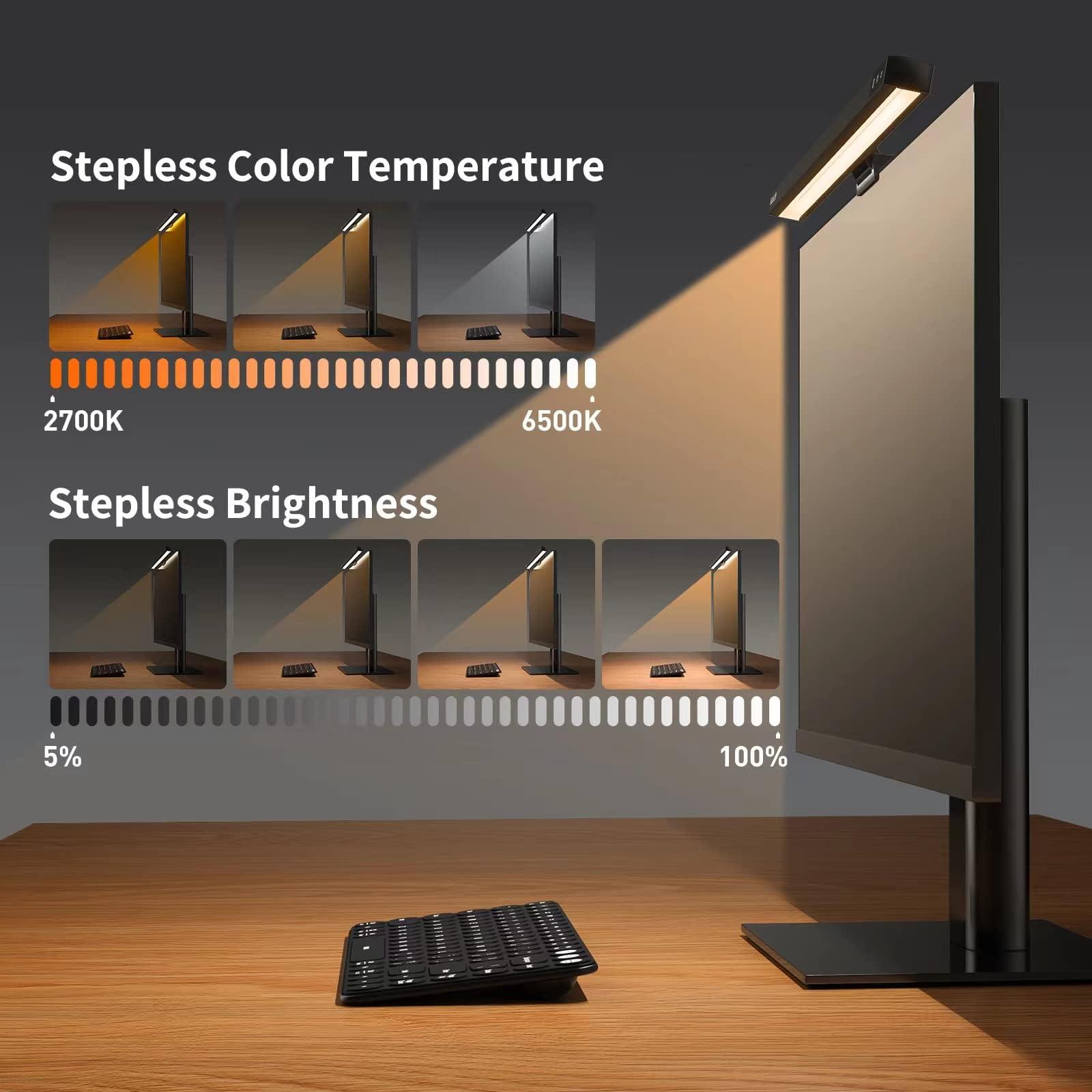 Funlicht Monitor Light Bar, Computer Monitor Lamp for Eye Caring LED Dimmable Screen Light Bar, Touch Control USB Powered Screenbar for Desk/Office/Home/Game, Black - Image 3