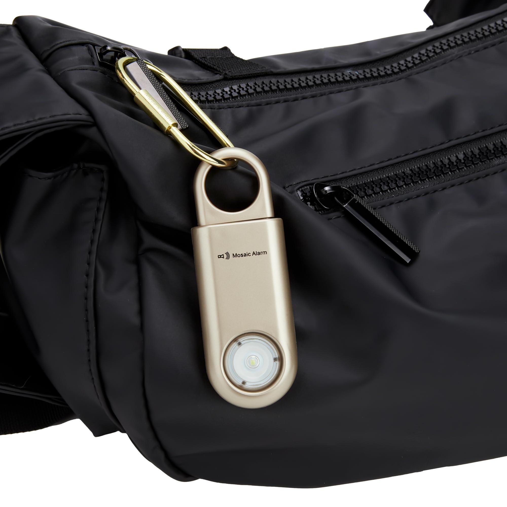 130dB Personal Safety Alarm Strobe Light. Loud Sound Keychain Siren with Carabiner for Women, School Children, Night Runners, Hiking. Bear Alarm Deterrent. SOS Emergency Self Defense Alerts. Gold - Image 6