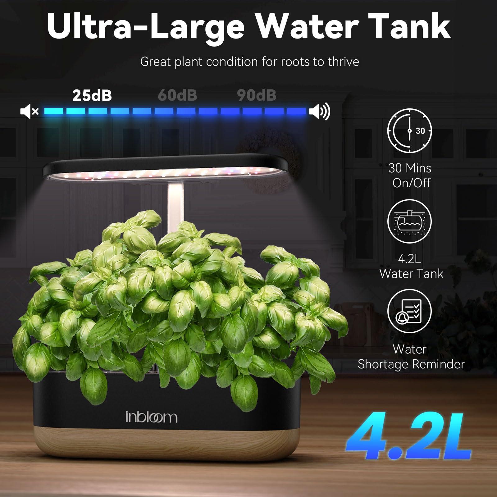 inbloom Hydroponics Growing System 12 Pods, Indoor Herb Garden with LEDs Full-Spectrum Plant Grow Light, Water Shortage Alarm, Automatic Timer, Height Adjustable, Ideal Gardening Gifts for Women - Image 5