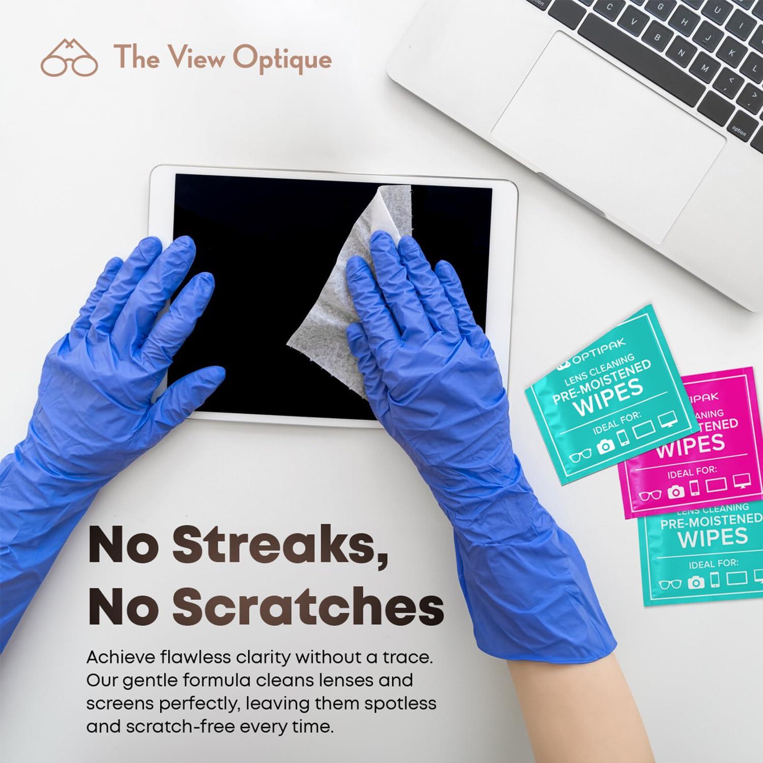 the view optique Anti-Reflective Safe Lens Cleaner Spray Kit – (1) 8oz Glasses Cleaner Spray & (26) Pre-Moistened Lens Wipes for Eyeglasses, Sunglasses, Lenses, Screens & Camera Cleaning Kit - Image 5