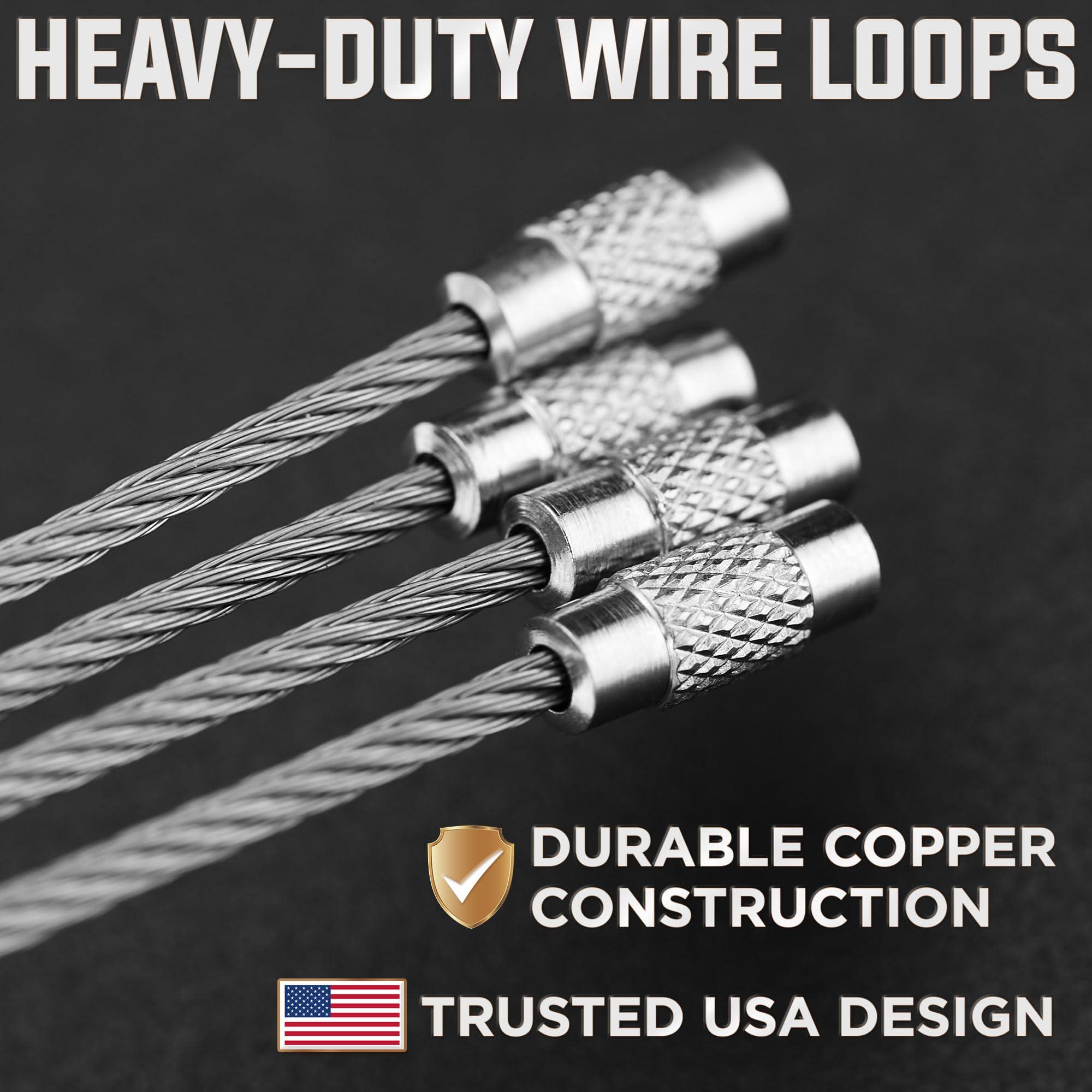 BlueCosto Wire Keychain Cable - 2mm Thick Stainless Steel Keyring Wire Loops w/Secure Screw Lock for Hanging Luggage Tags & Organizing Keys - Image 5