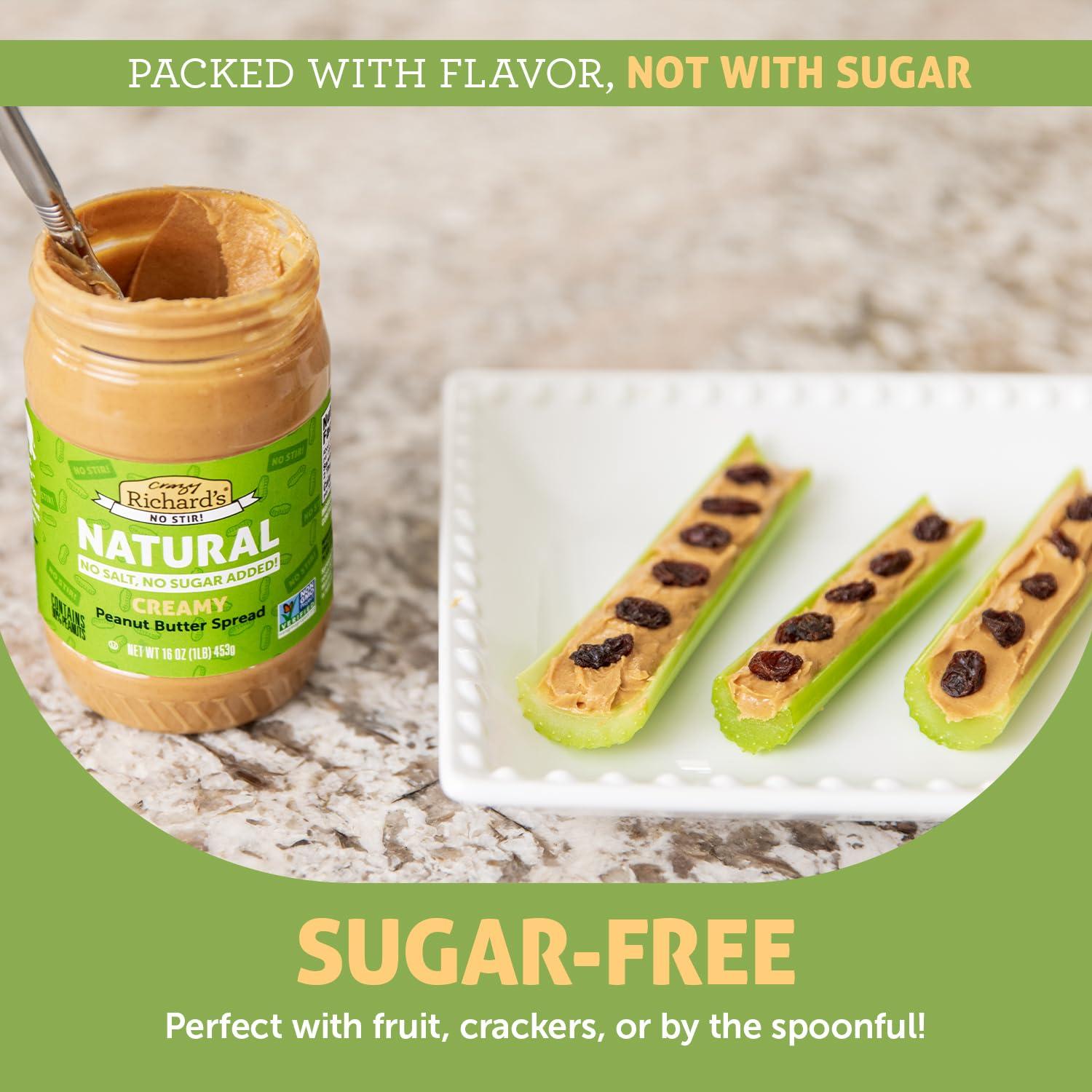 Crazy Richard's Creamy No Stir Peanut Butter with No Added Salt, Sugar, Or Preservatives (1 Pack) - Image 7