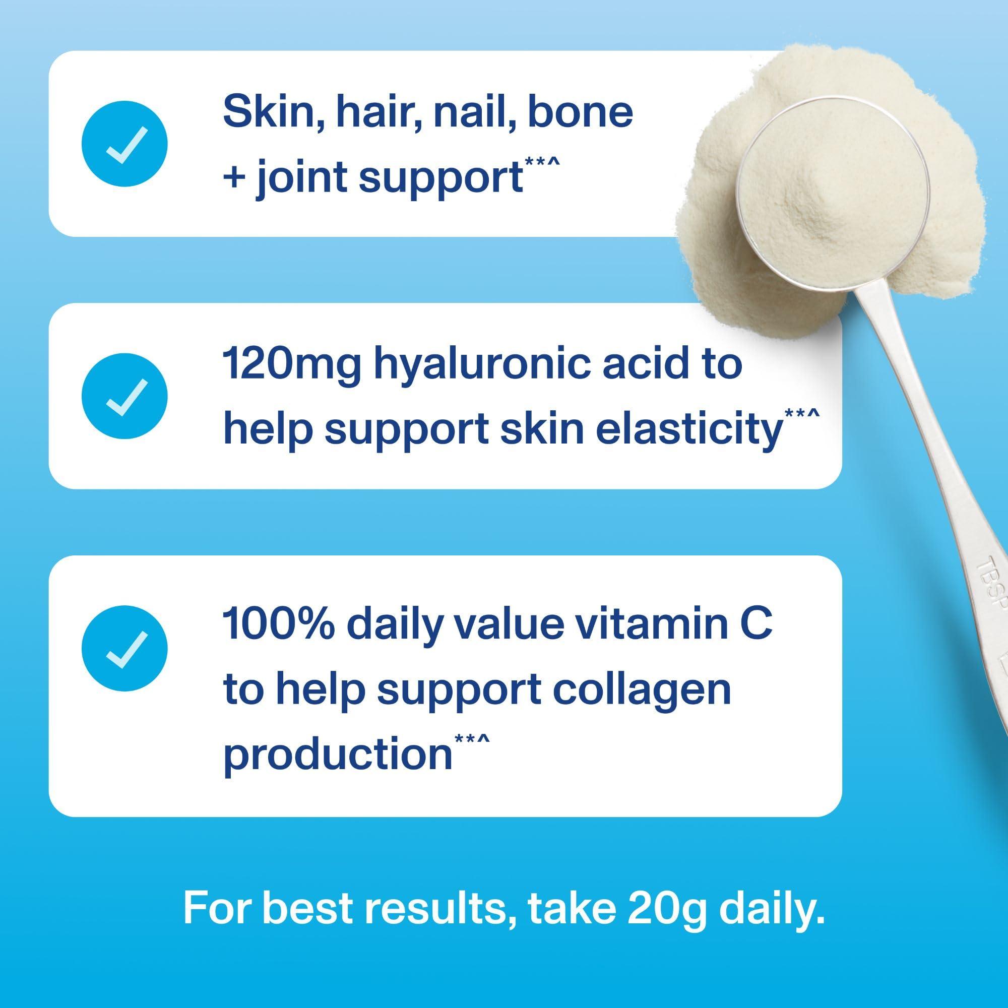 Vital Proteins Collagen Peptides Powder Advanced with Hyaluronic Acid & Vitamin C - 20oz Collagen Protein, Unflavored, 27 Servings - Image 4