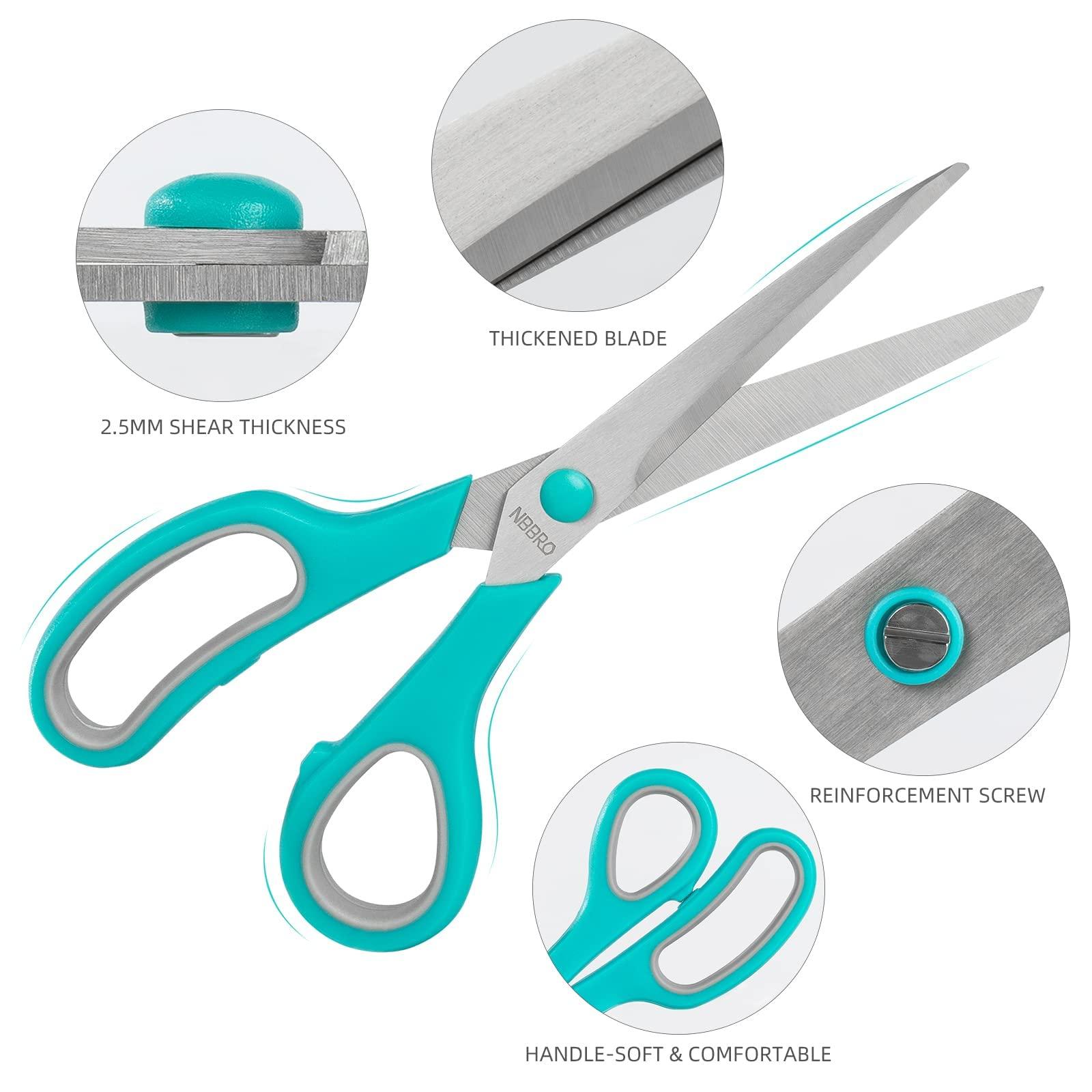 Stainless Steel All Purpose Scissors, 8.5'' Multipurpose 3-Pack for Office, Home, School, Sewing, Fabric, Craft Supplies - Image 3