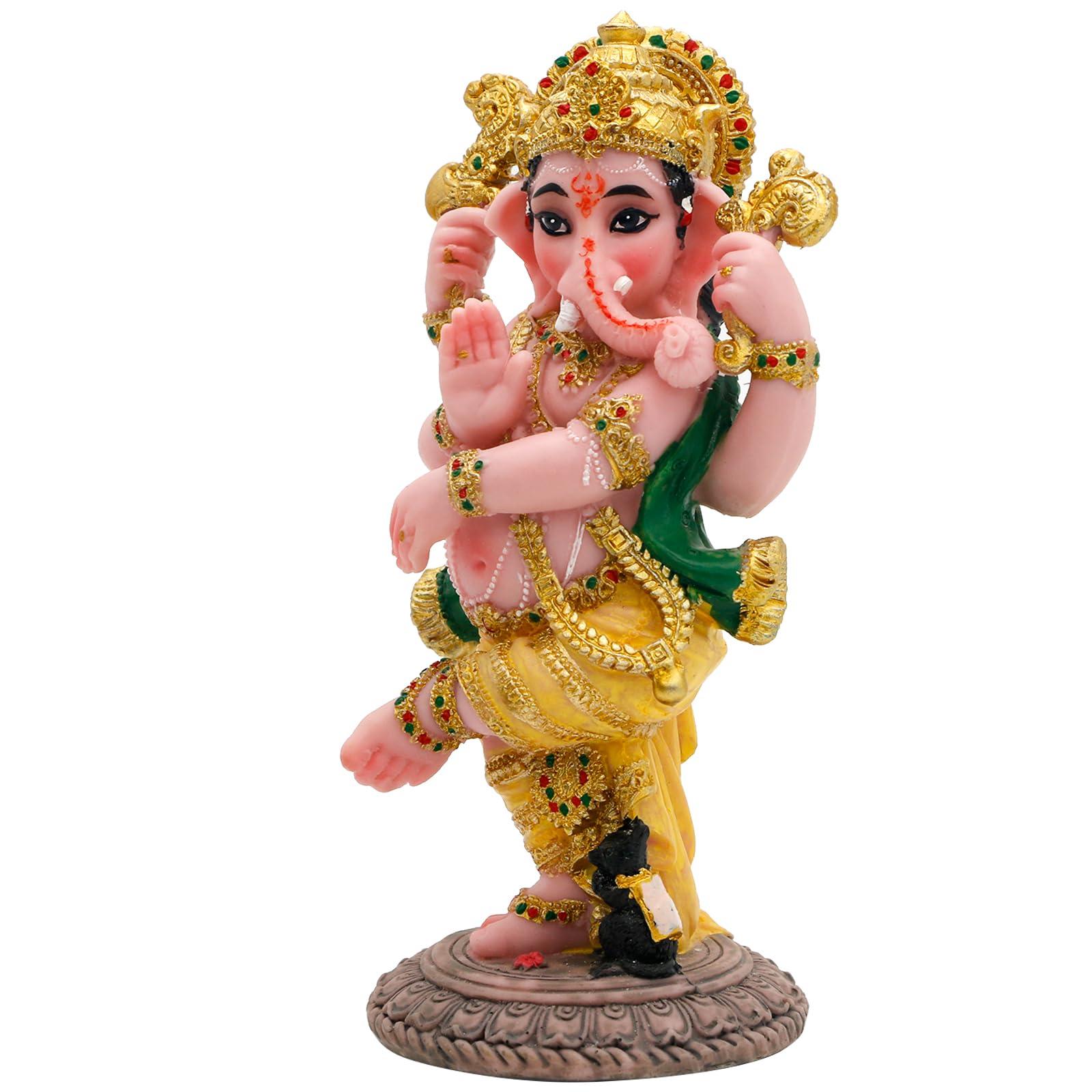 Indian God Ganesha Idol Statue - 5”H Hindu Dancing Ganesh Murti India Ganapati Pooja Item Home Office Temple Mandir Shrine Altar Diwali Puja Spiritual Decor Ideal Gifts for Indian Friend Relative - Image 9