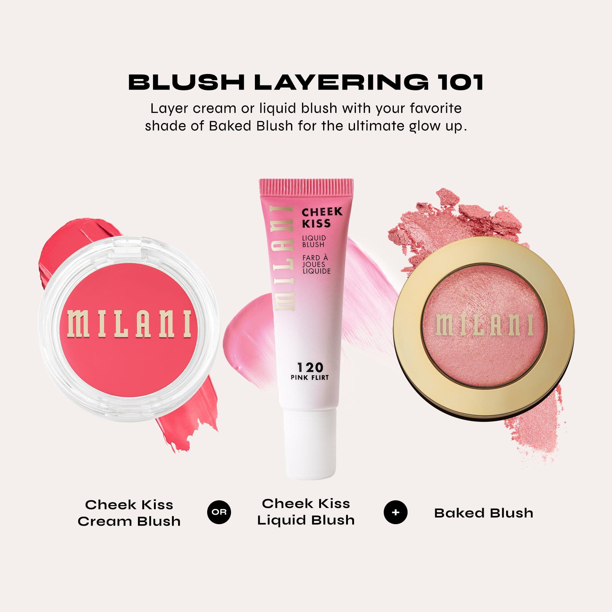 Milani Baked Blush, Powder Blush for Cheeks, Cruelty Free Makeup - Shape, Contour & Highlight Face for a Shimmery or Matte Finish -Dolce Pink - Image 7