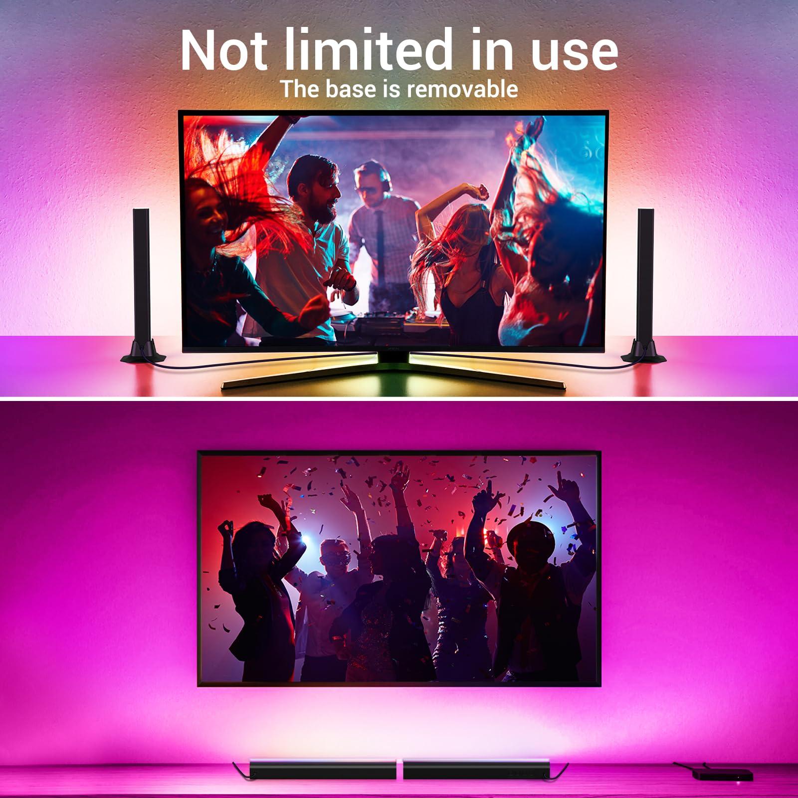 VELTED RGB Light Bar, Smart Music Sync RGB IC LED Lights Bars, USB Powered Ambient Lighting, Remote Control Color Changing Gaming TV Backlight, for PC Room Monitor Desk - Image 7