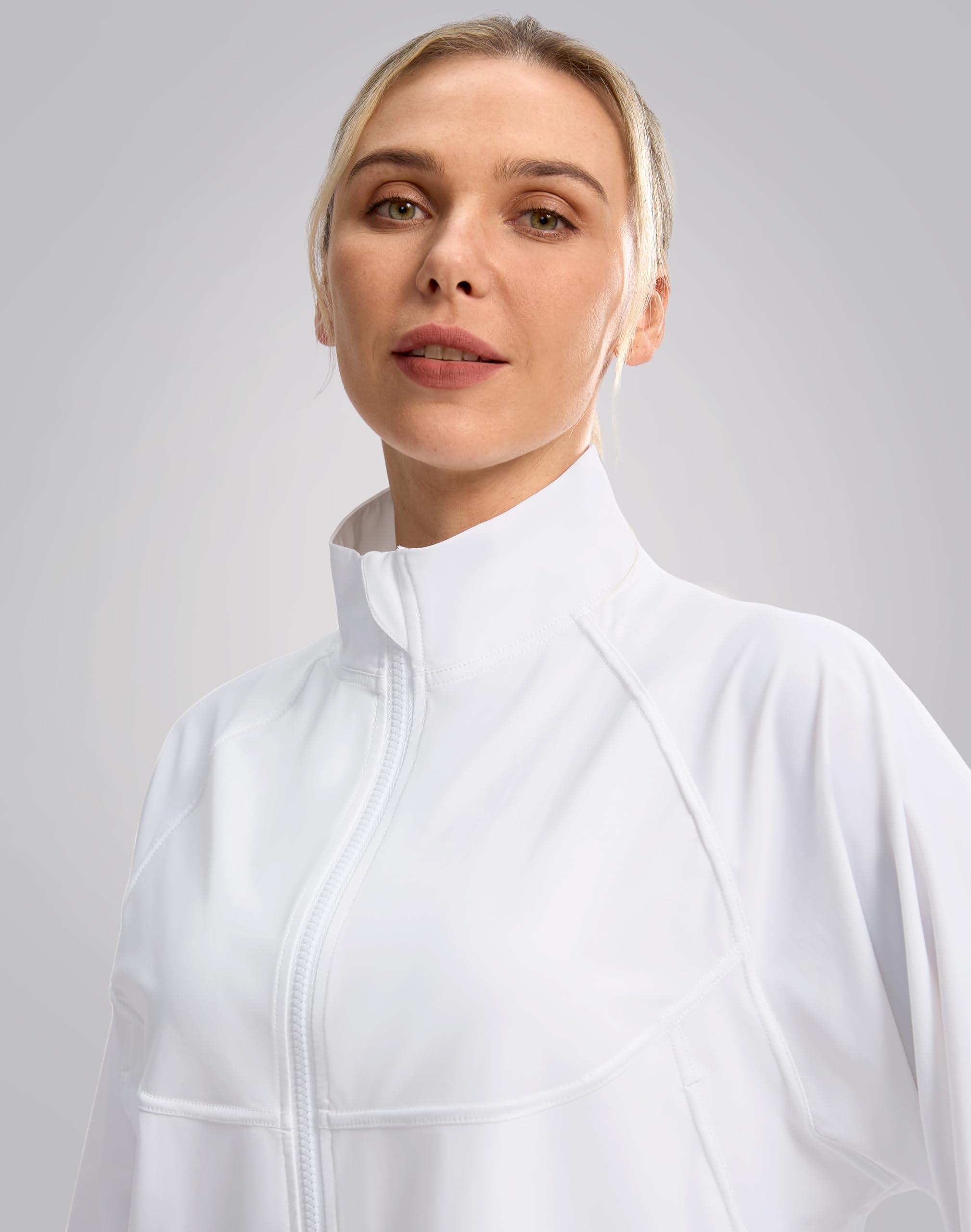 Women's Athletic Workout Jacket Lightweight UPF 50+ Long Sleeve Sun Protection Shirts Zip Up Cropped Sun Jacket Hiking Tops - Image 5