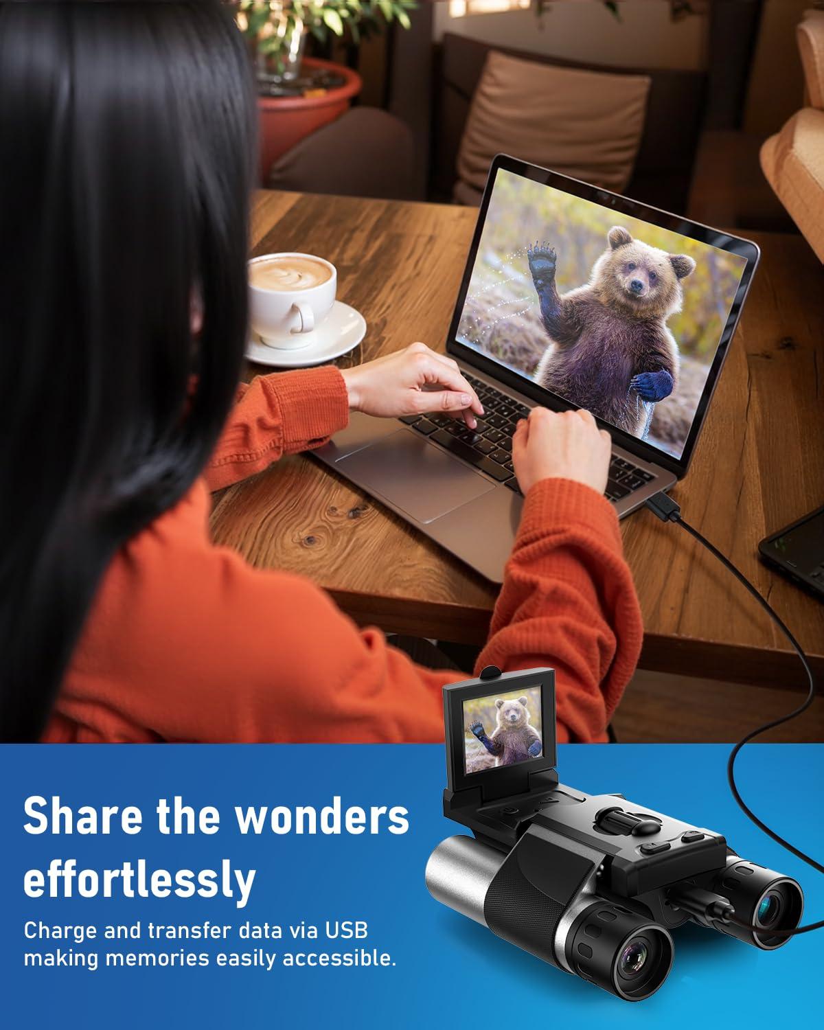 Digital Binoculars with Camera - 8X Digital Zoom, 2" LCD Display 40MP Camera 2.5K Videos Ideal for Concerts, Bird Watching, and Outdoor Adventures with 32GB SD Card - Image 5