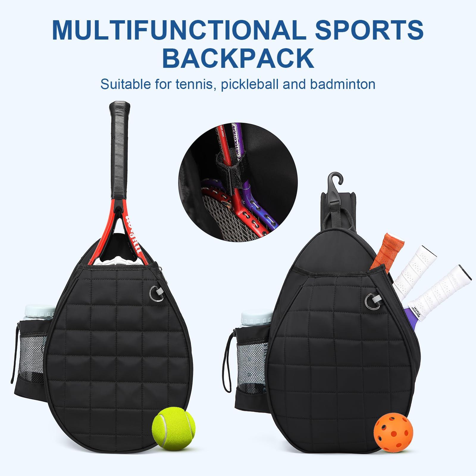 KAVIGOR Tennis Bag, Tennis Backpack Holds 2 Rackets, Quilted Crossbody Sling Bag, Waterproof Pickleball Bags with Safety Pocket for Women and Men - Image 6