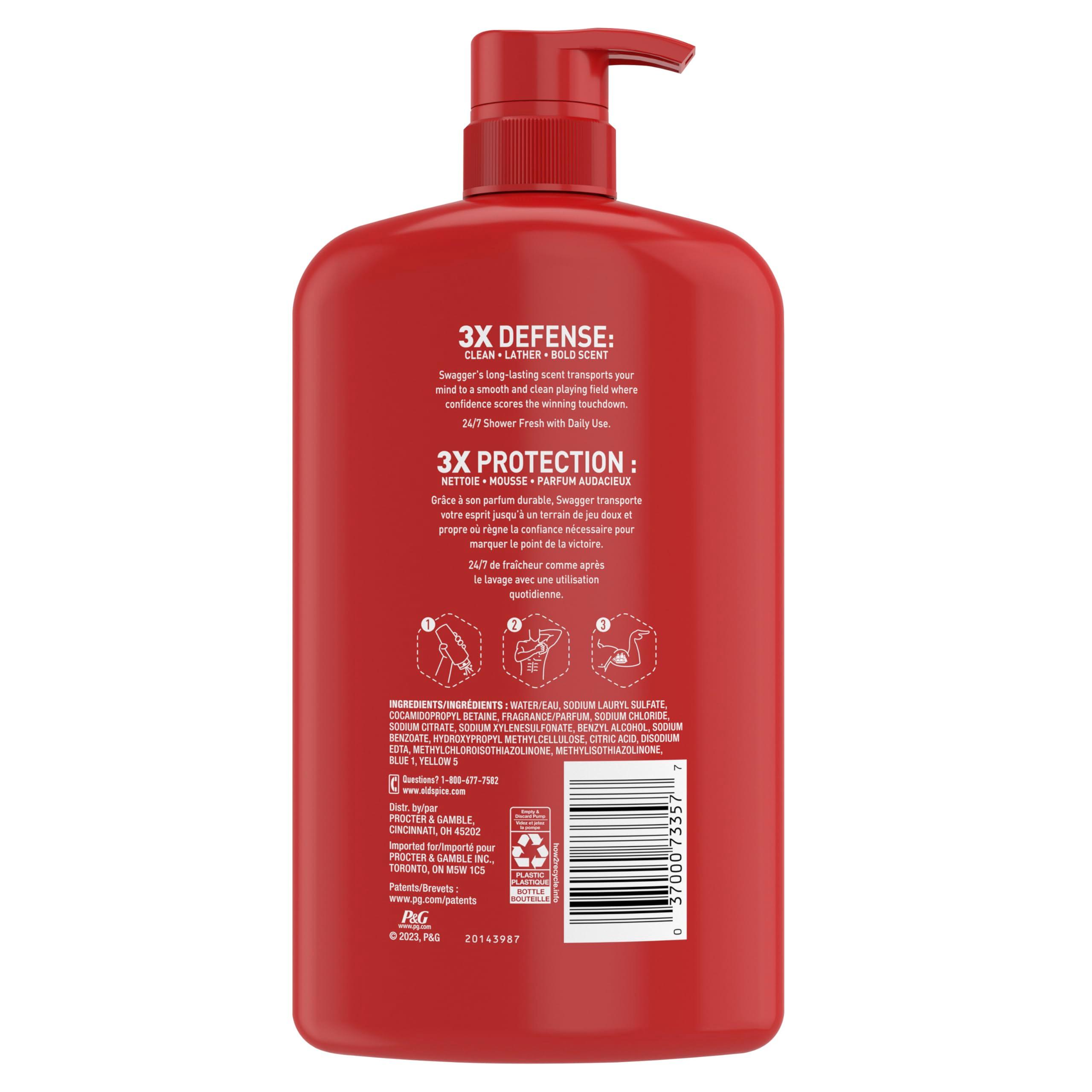 Old Spice Refreshing Body Wash for Men, 3X Defense, 24/7 Shower Fresh with Long Lasting Scent, Red Collection, Swagger with Cedarwood Scent, 33.4 oz (Pack of 4) - Image 9