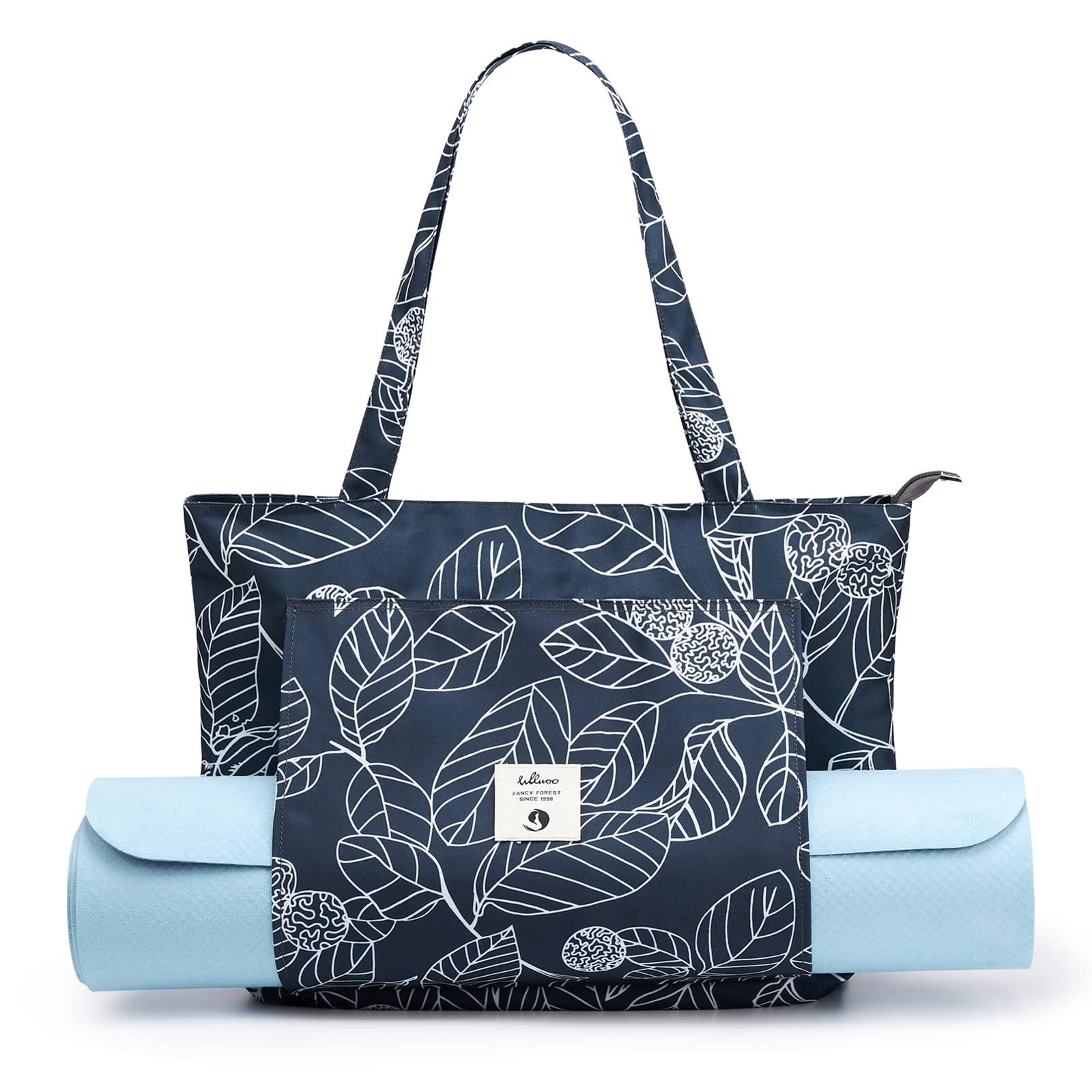 WLLWOO WLLWOO Yoga Bags for Women with Yoga Mats Bags Carrier Carryall Canvas Tote for Pilates Shoulder for Travel Office Beach Workout