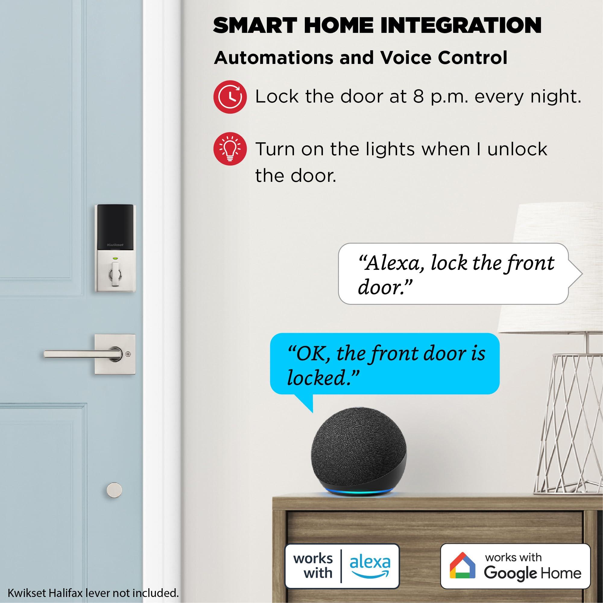 Kwikset Halo Touch Fingerprint Wi-Fi Smart Lock, Keyless Entry Door Low Profile Deadbolt, Geofence Auto-Unlock, Grade AAA Certified, No Hub Easy Install, Satin Nickel Lifetime Finish Warranty, Square - Image 4