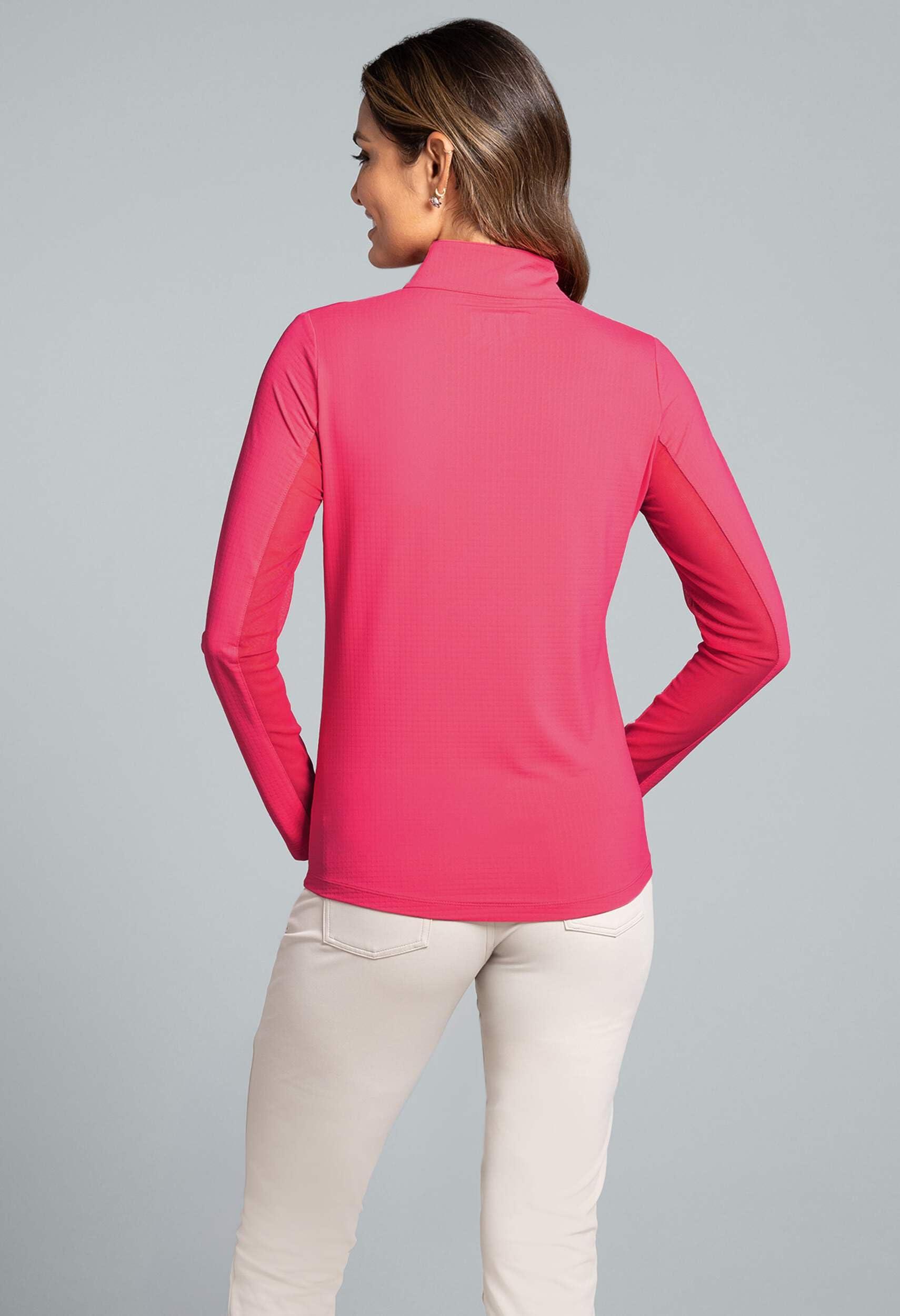 IBKUL Womens Solid Print Long Sleeve Mock - Candy Pink - XL - New - Image 9