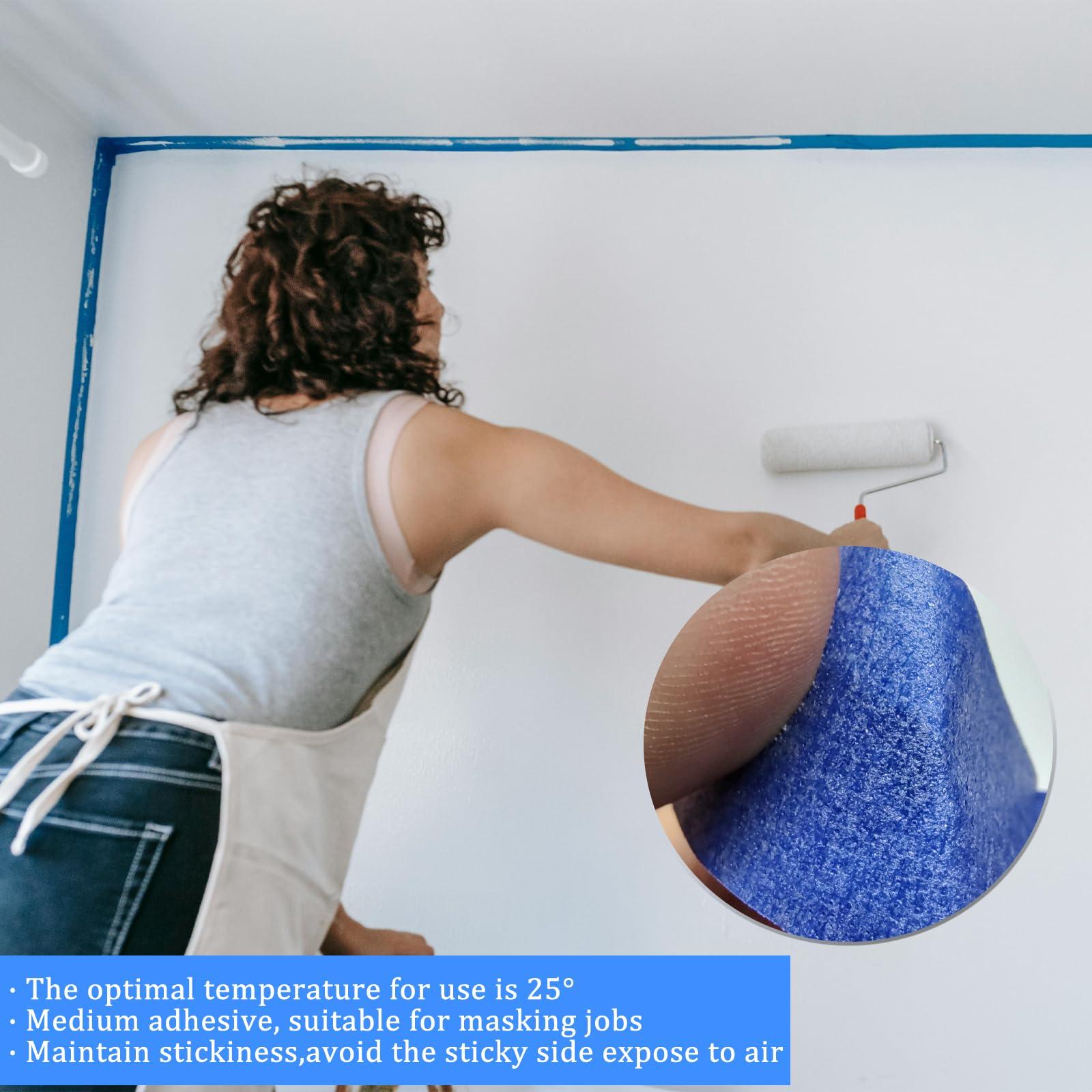 4 Rolls Premium Painters Tape, Blue Tape, Masking Tape, Paint Tape for Multi-Purpose, Painting, Painter's, DIY Crafts Arts (88yd =0.94IN*22yd*4) Decoration Labeling No Residue, Easy Removal - Image 7