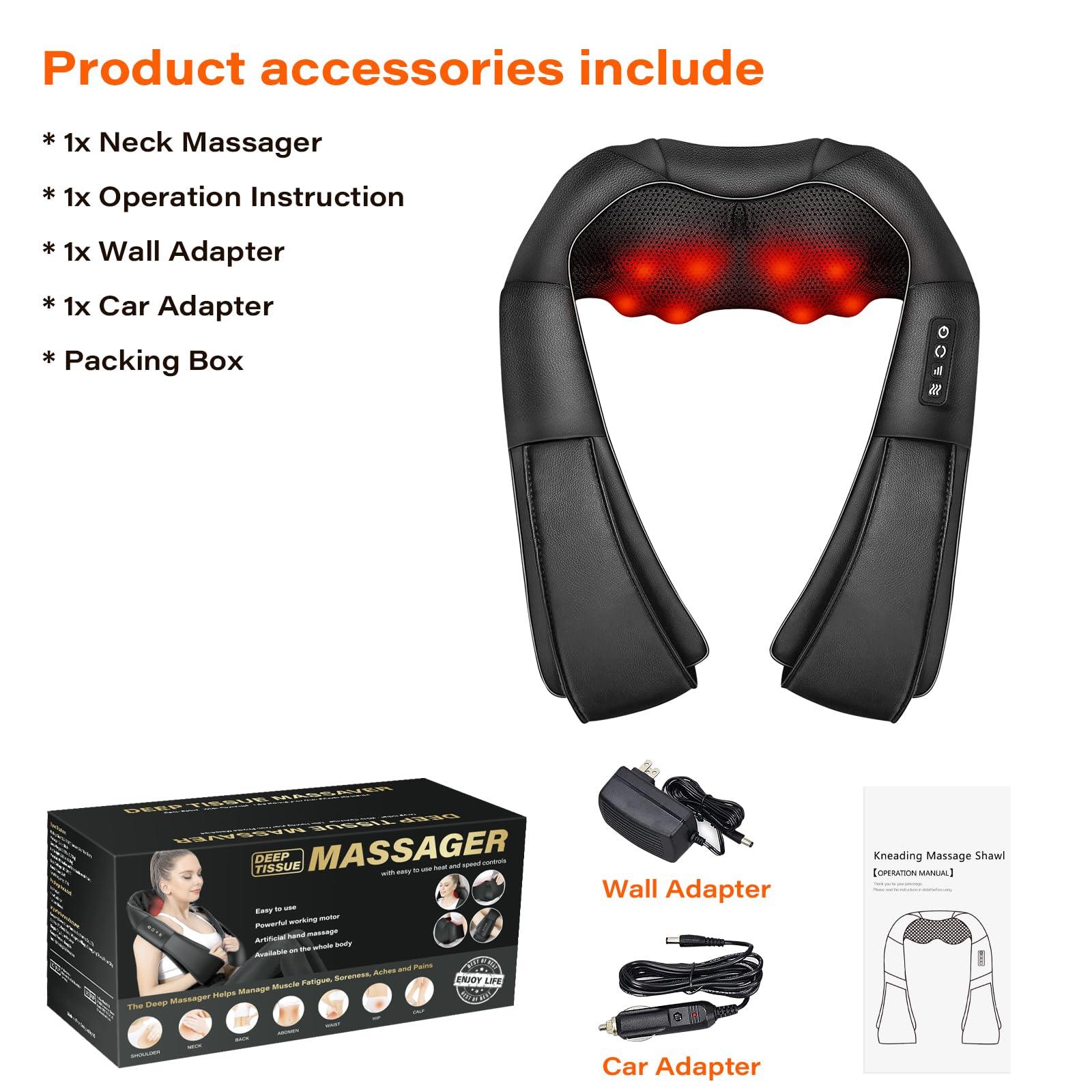WERTYI Shiatsu Neck Massager, Electric Neck and Back Massager with Heat, 3D Kneading Massage Pillow for Back, Shoulder, Muscle Pain Relief, Office & Home & Car Use, Fits for Parents - Image 8
