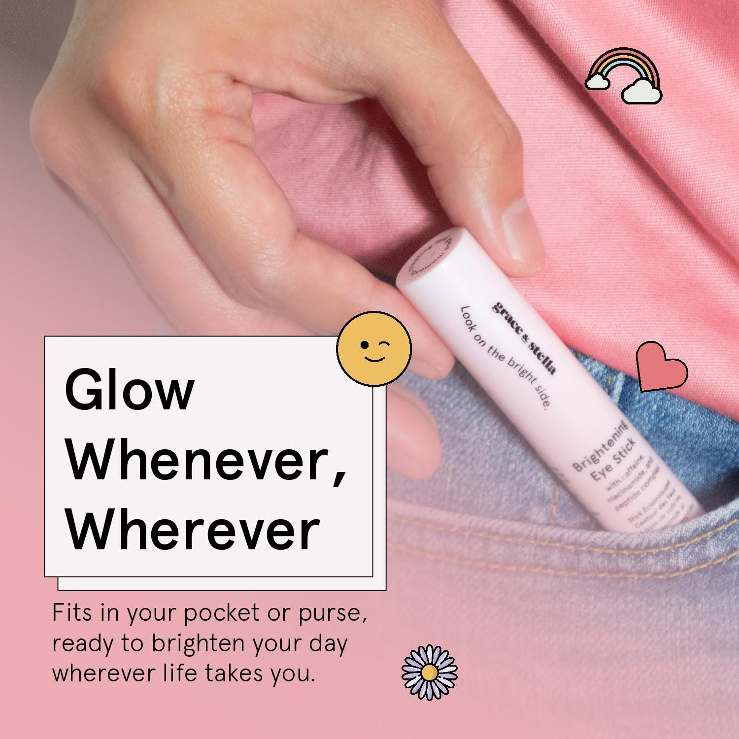grace & stella Under Eye Brightener Balm Stick - Travel Essentials - Caffeine Eye Cream for Dark Circles, Puffiness, Wrinkles - Vegan Moisturizer Stick with Niacinamide, Hyaluronic Acid (0.13oz/3.5g) - Image 5