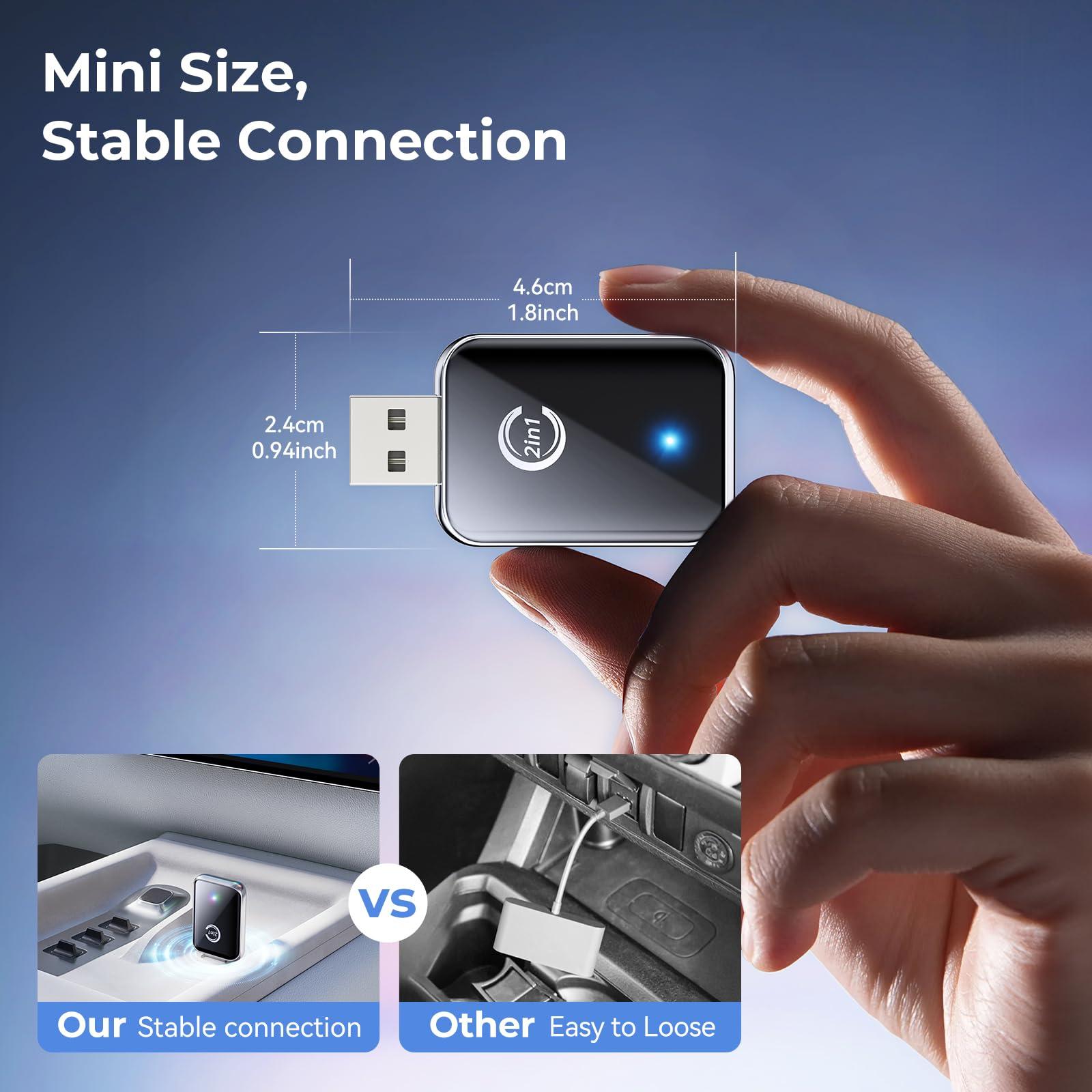 Wireless Carplay Adapter for iPhone, Convert Wired Carplay to Wireless, 2 in 1 Plug and Play Android Auto and Carplay Adapter for iOS 10 Android 11 and Above, Cars with Built-in Carplay (Silver) - Image 7