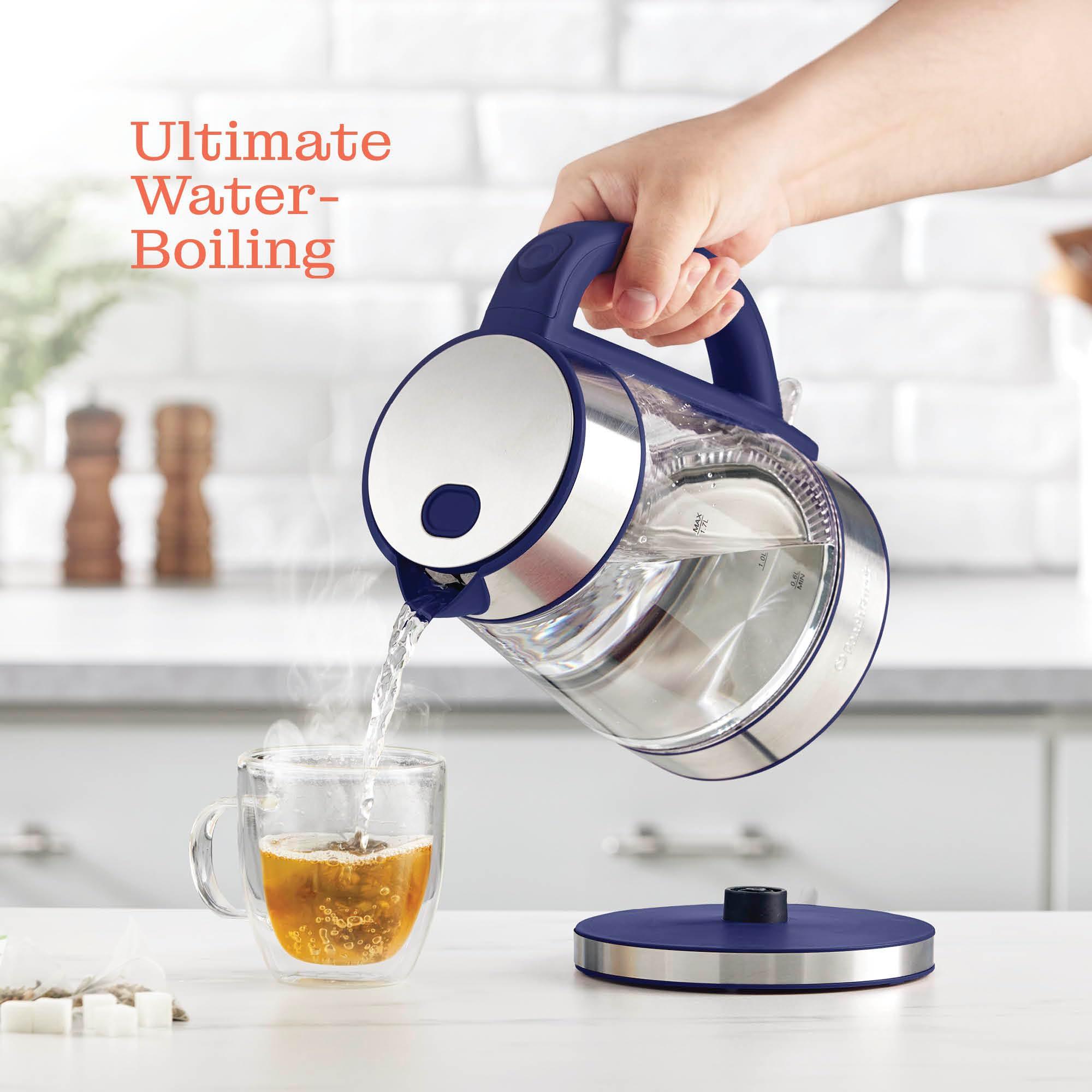 Speed-Boil Water Electric Kettle, 1.7L 1500W, Coffee & Tea Kettle Borosilicate Glass, Wide Opening, Auto Shut-Off, Cool Touch Handle, LED Light. 360° Rotation, Boil Dry Protection - Image 4