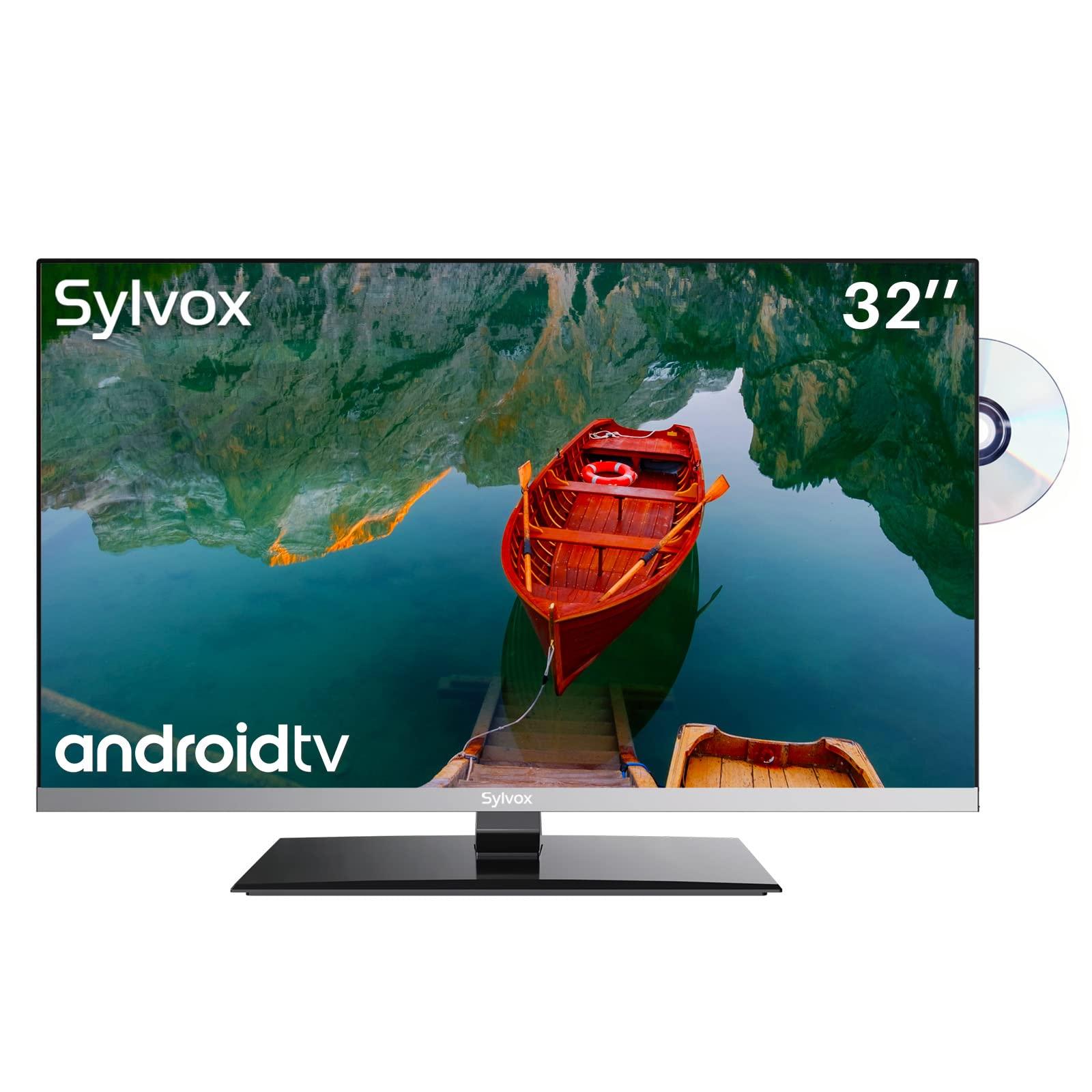 SYLVOX 32 Inch TV 12 Volt Smart TV FHD 1080P Digital Video Disc Player Built-in ARC CEC WiFi Wireless Connection Support, Suitable for RV Camper Kitchen Bedroom Boat(Limo Series),Black