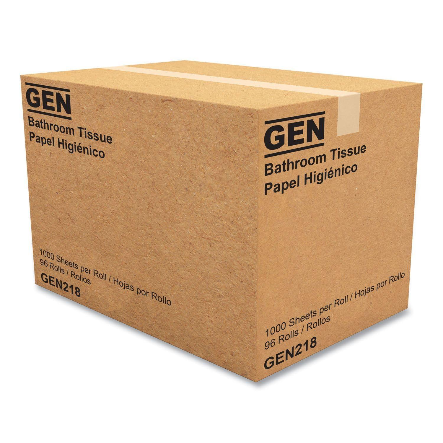 GEN 218 Standard Bath Tissue, 1-Ply, 1000 Sheets (Case of 96 Rolls) - Image 2