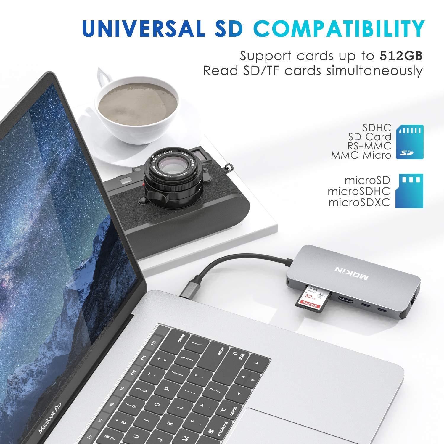 USB C Adapters for MacBook Pro/Air,Mac Dongle with 3 USB Port,USB C to HDMI, USB C to RJ45 Ethernet,MOKiN 9 in 1 USB C to HDMI Adapter,100W Pd Charging, USB C to SD/TF Card Reader USB C Hub - Image 7