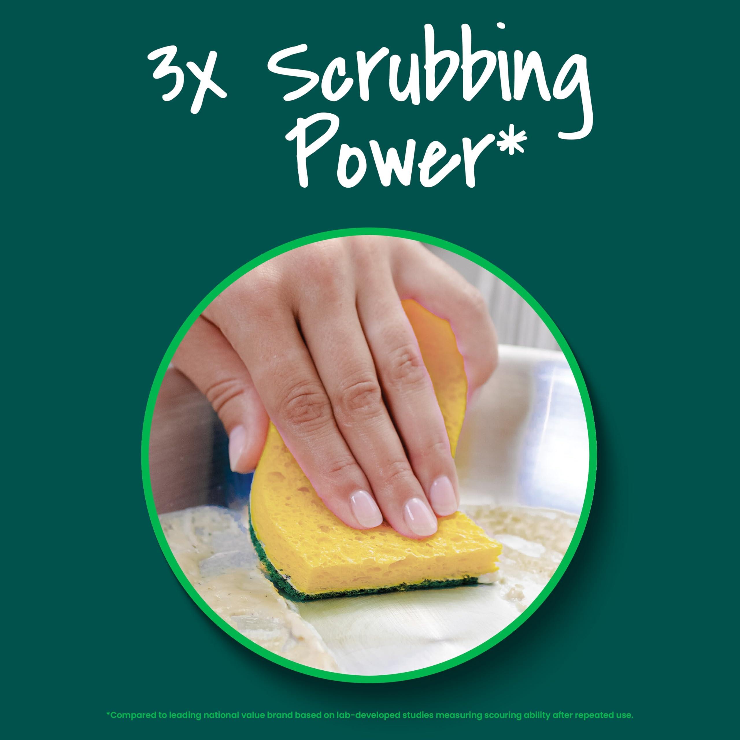 Scotch-Brite Heavy Duty Scrub Sponge, 6 Kitchen Sponges Designed for Tough Messes in the Kitchen that Last 3X Longer*, Best for Cast Iron Skillets and Outdoor Grills, Flexible, Durable, and Strong - Image 5